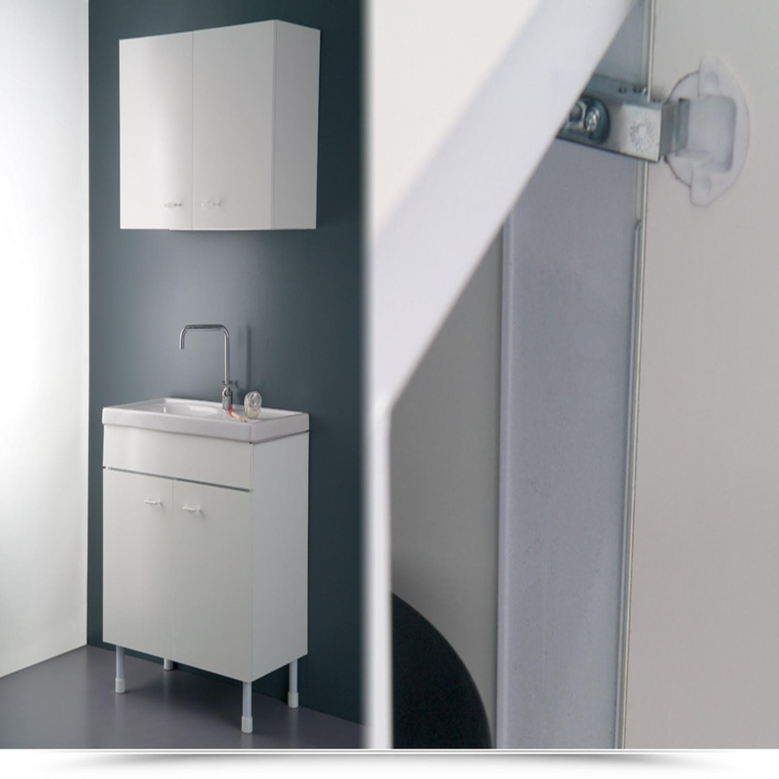 Pensile doppio da cucina 80 cm bianco 2 ante e un ripiano interno