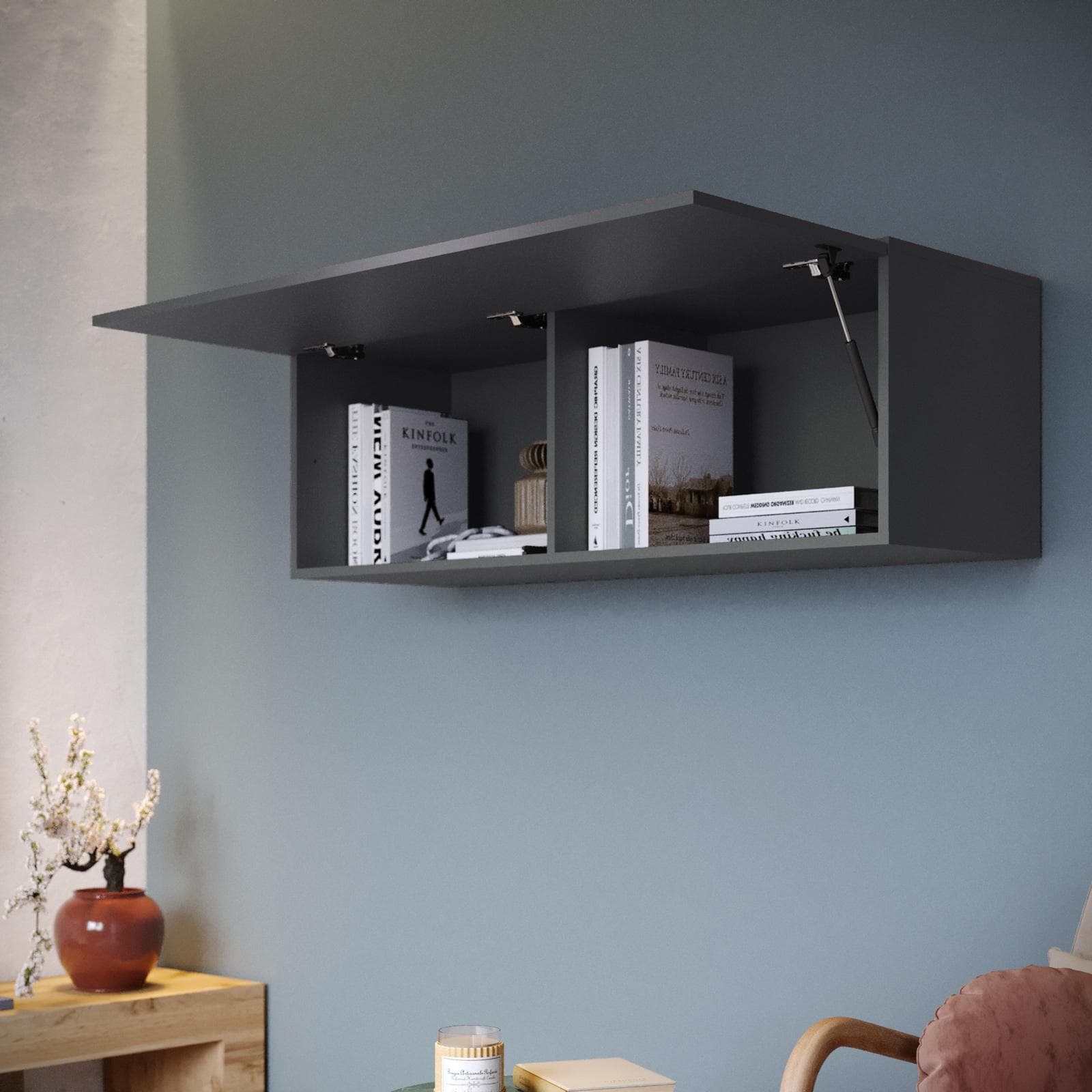 Pensile vasistas 120x40h cm antracite opaco - Kayros