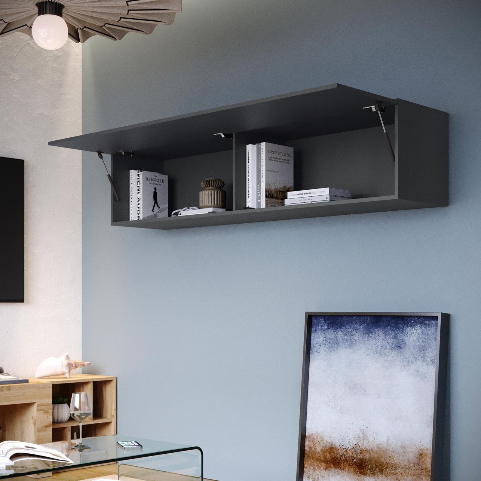 Pensile vasistas 180x40h cm antracite opaco - Kayros