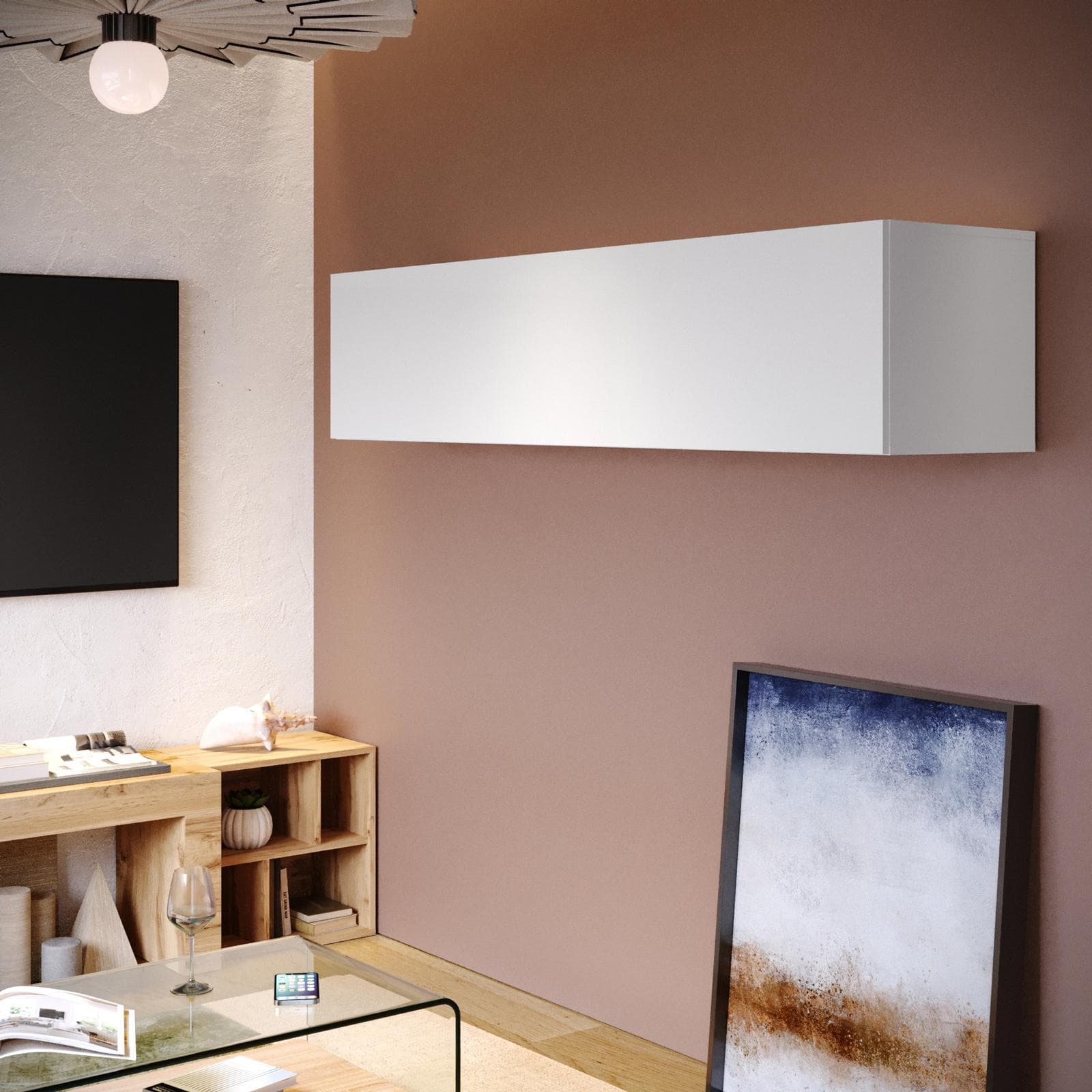 Pensile vasistas 180x40h cm bianco lucido - Kayros