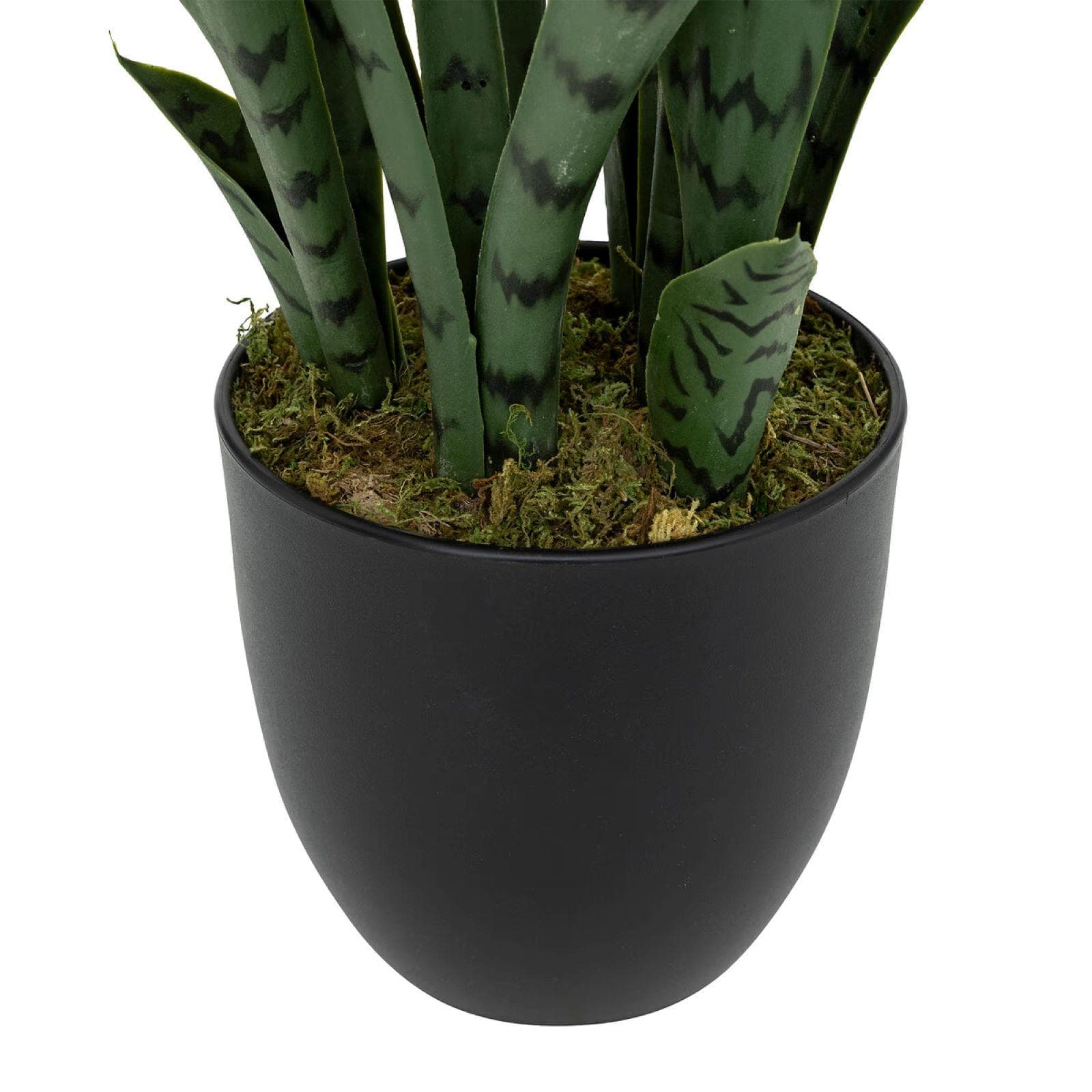 Pianta artificiale sansevieria 90h cm in vaso nero