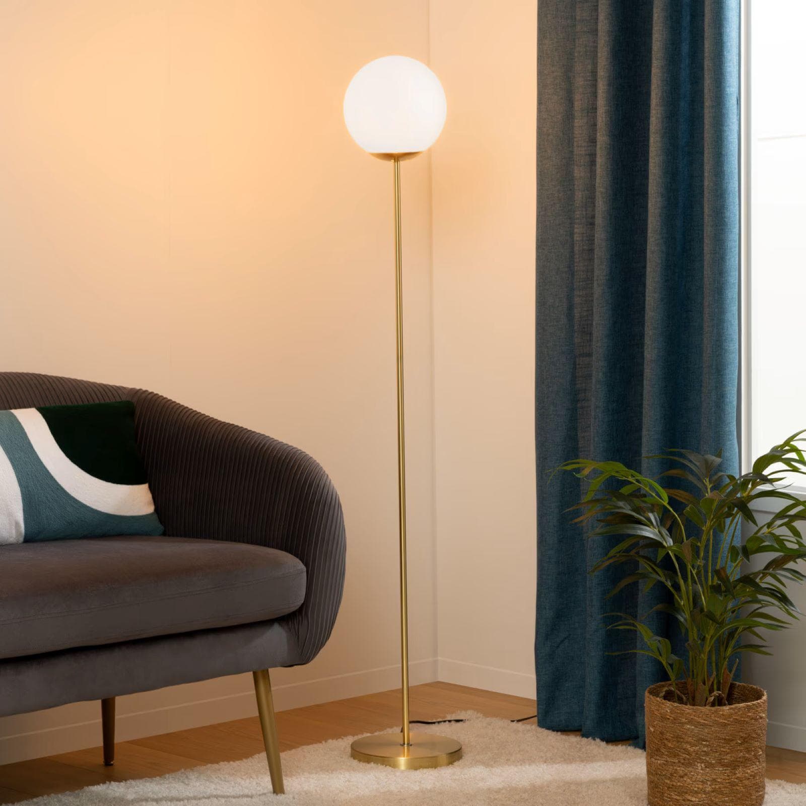 Piantana 135 h cm in vetro e metallo color oro - Failith