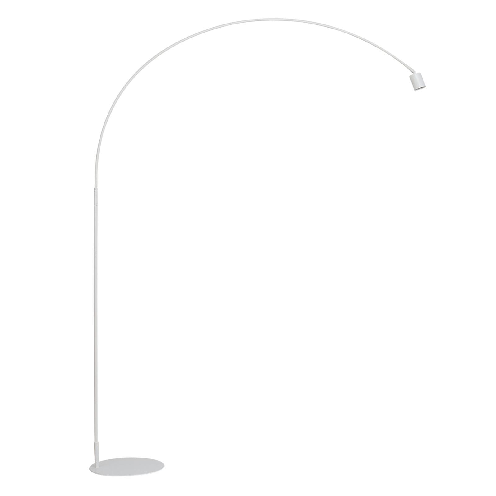 Piantana 224h cm in metallo bianco con punto luce orientabile