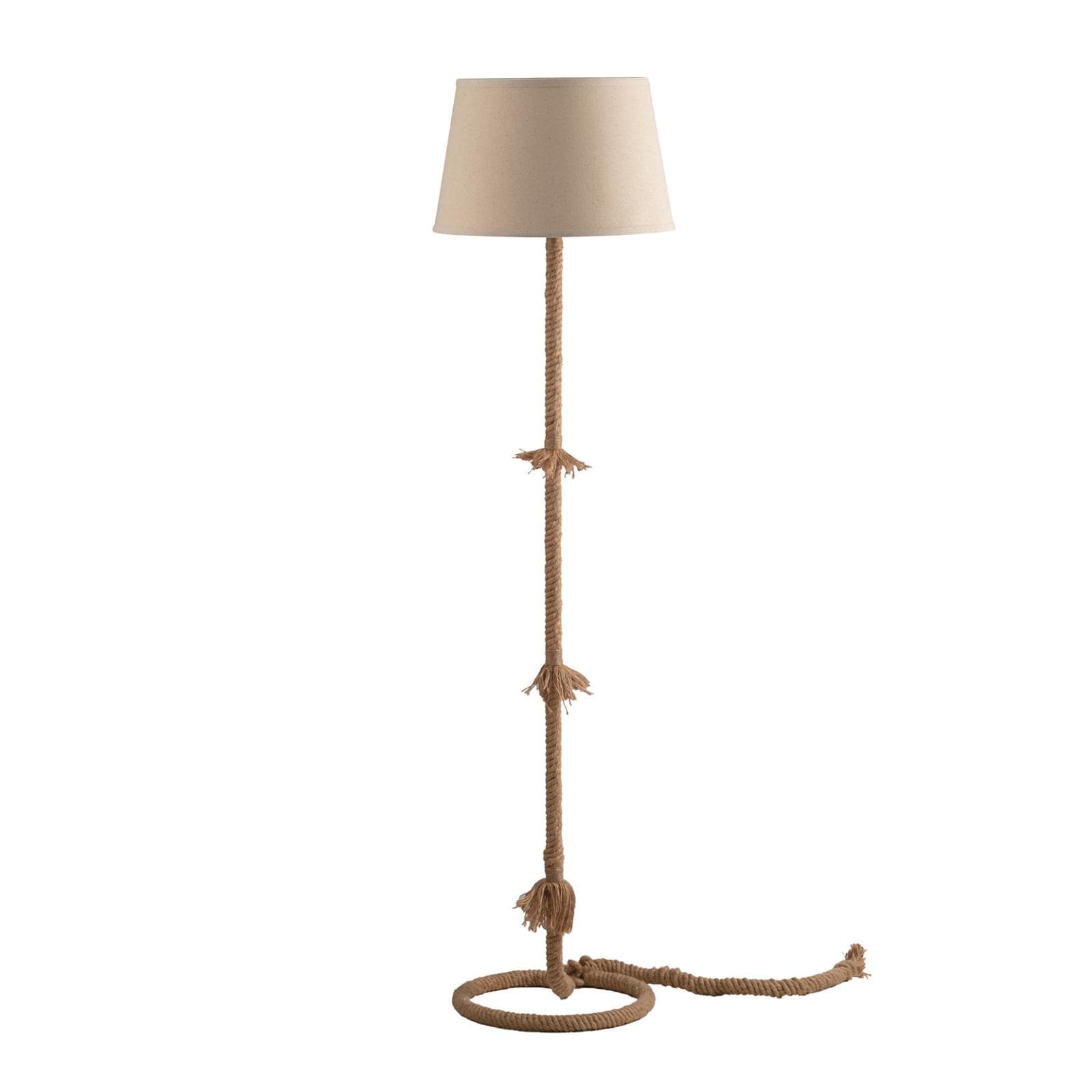 Piantana 38x150 cm in corda e metallo nero
