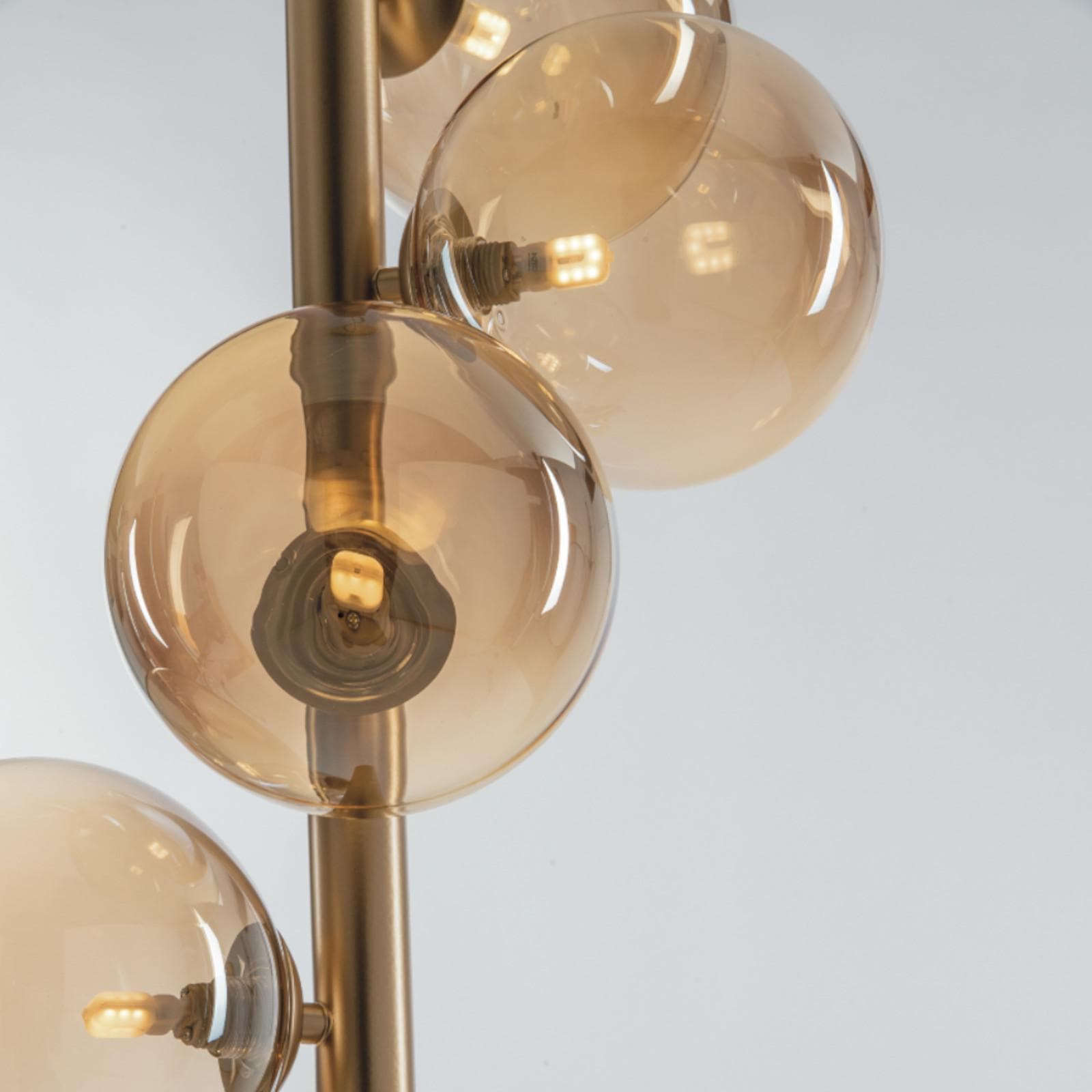 Piantana da interno 34,5x160h cm in vetro soffiato champagne