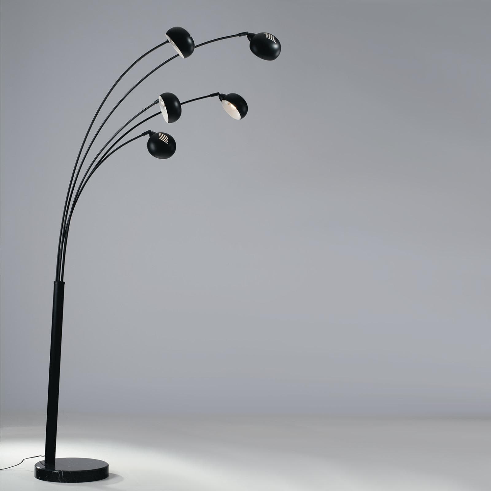 Piantana h219 cm in metallo nero e luci orientabili