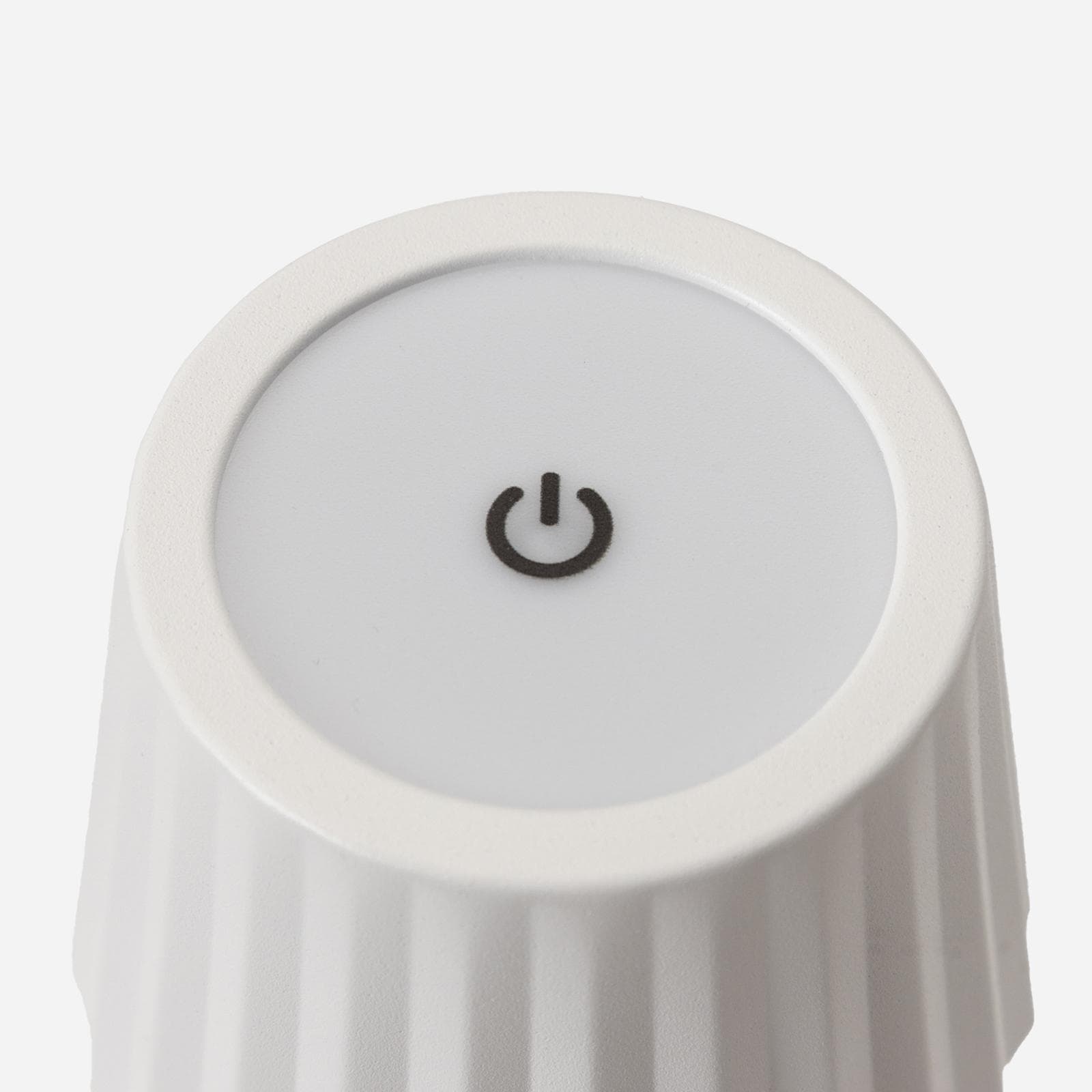 Piantana touch a LED in alluminio bianco con altezza regolabile e paralume plissettato - Topic