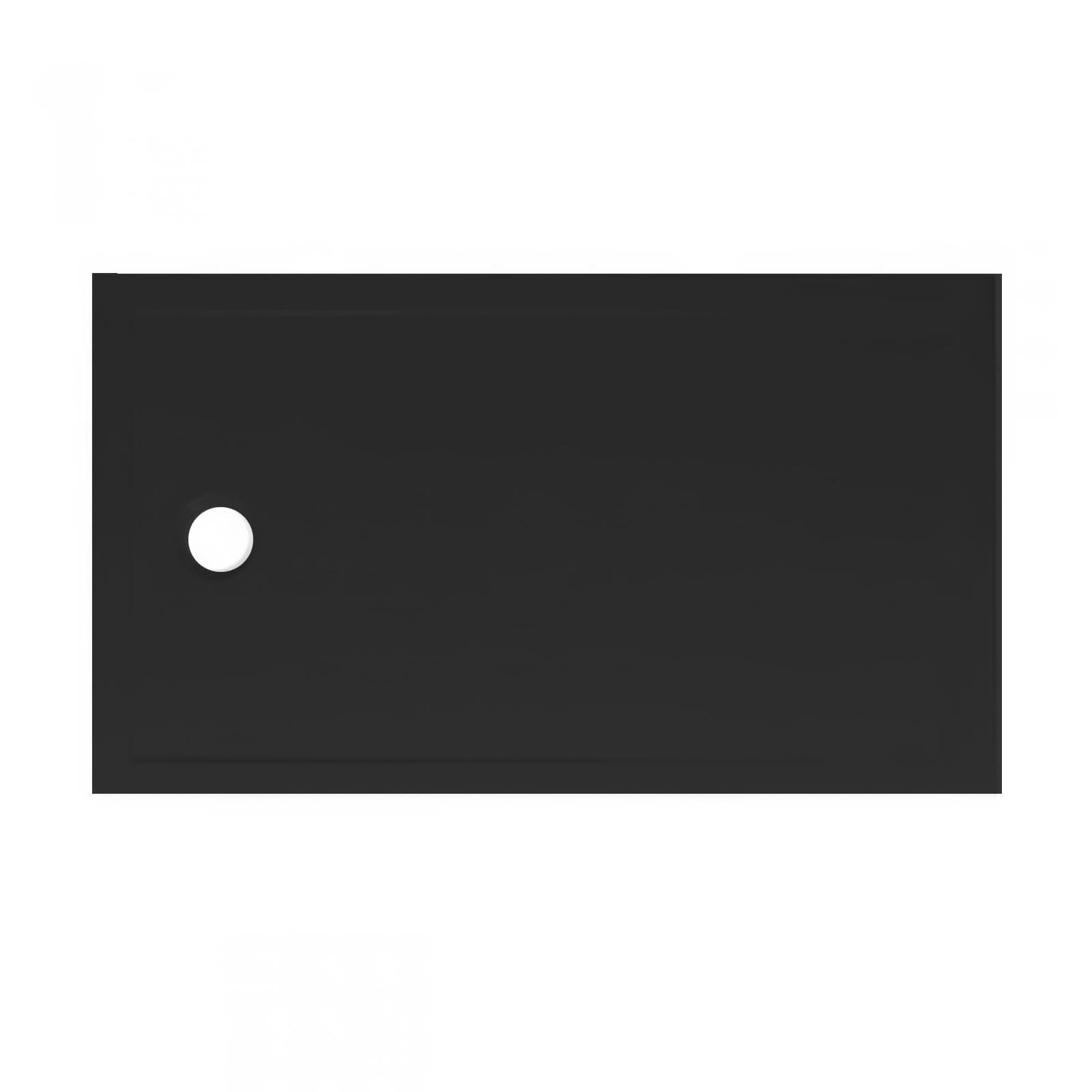 Piatto doccia 140x70x3,3 h cm nero opaco antiscivolo - Navox