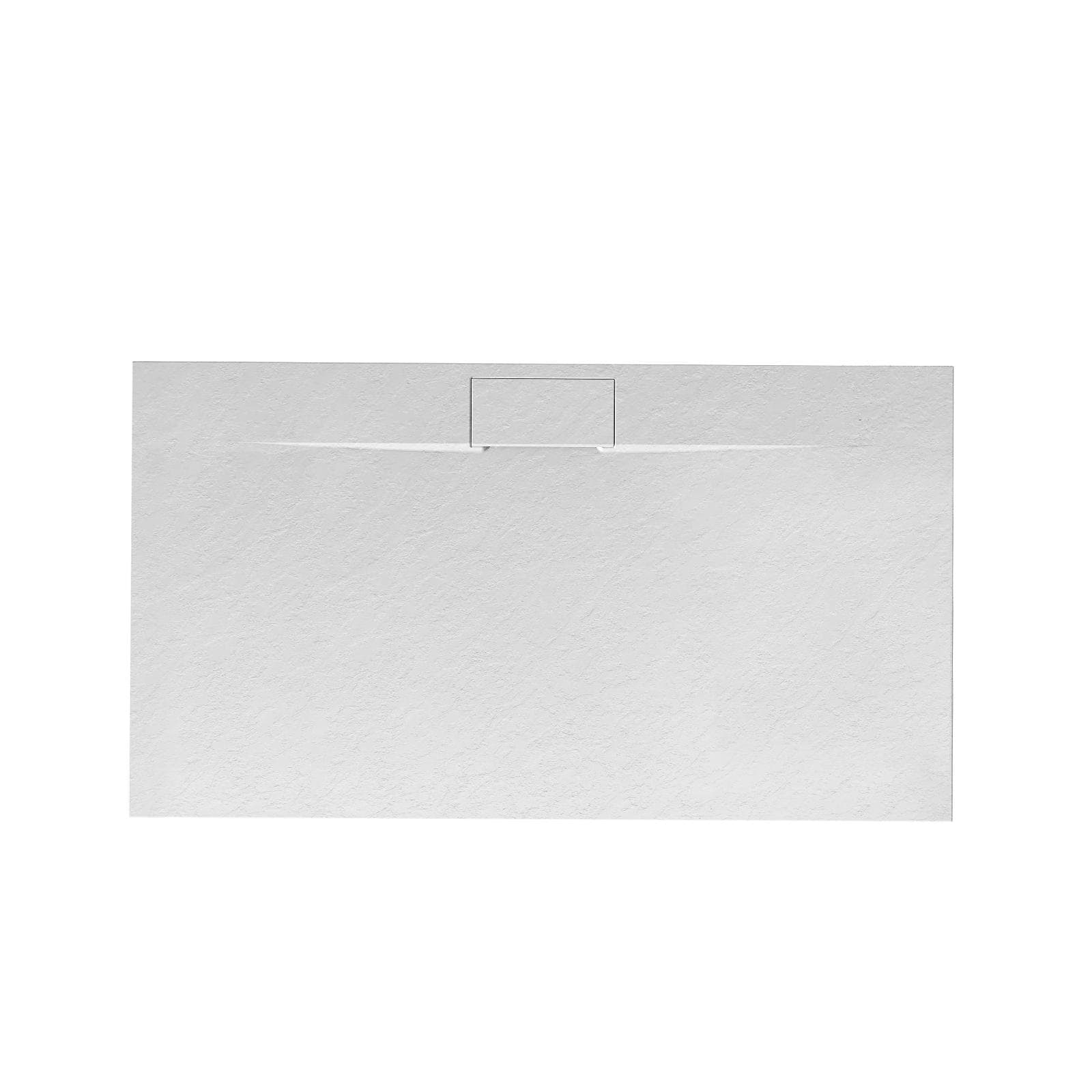 Piatto doccia 140x80 cm in resina effetto pietra ardesia bianco - Kalf Plus