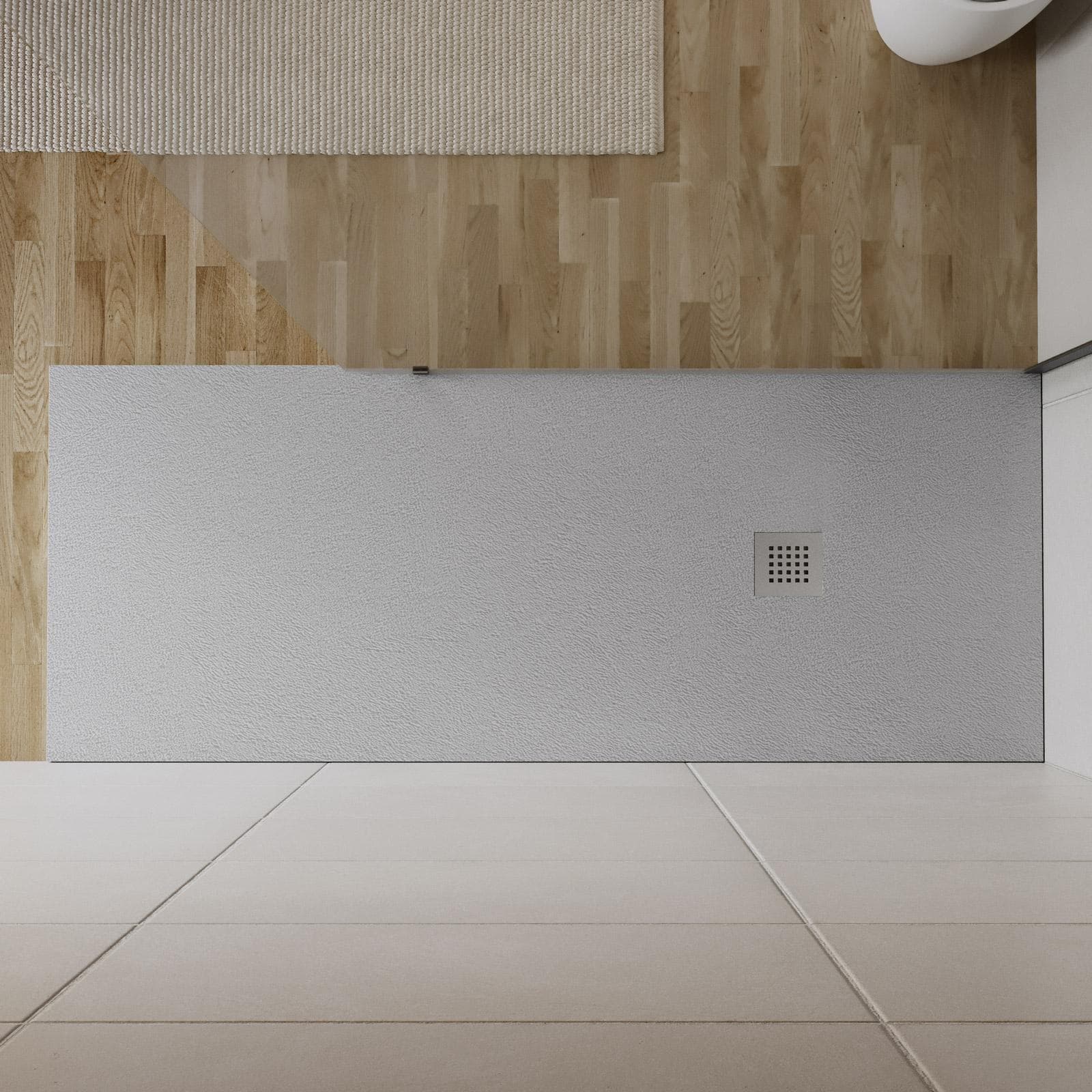 Piatto doccia 200x90 cm grigio effetto pietra riducibile - Liat