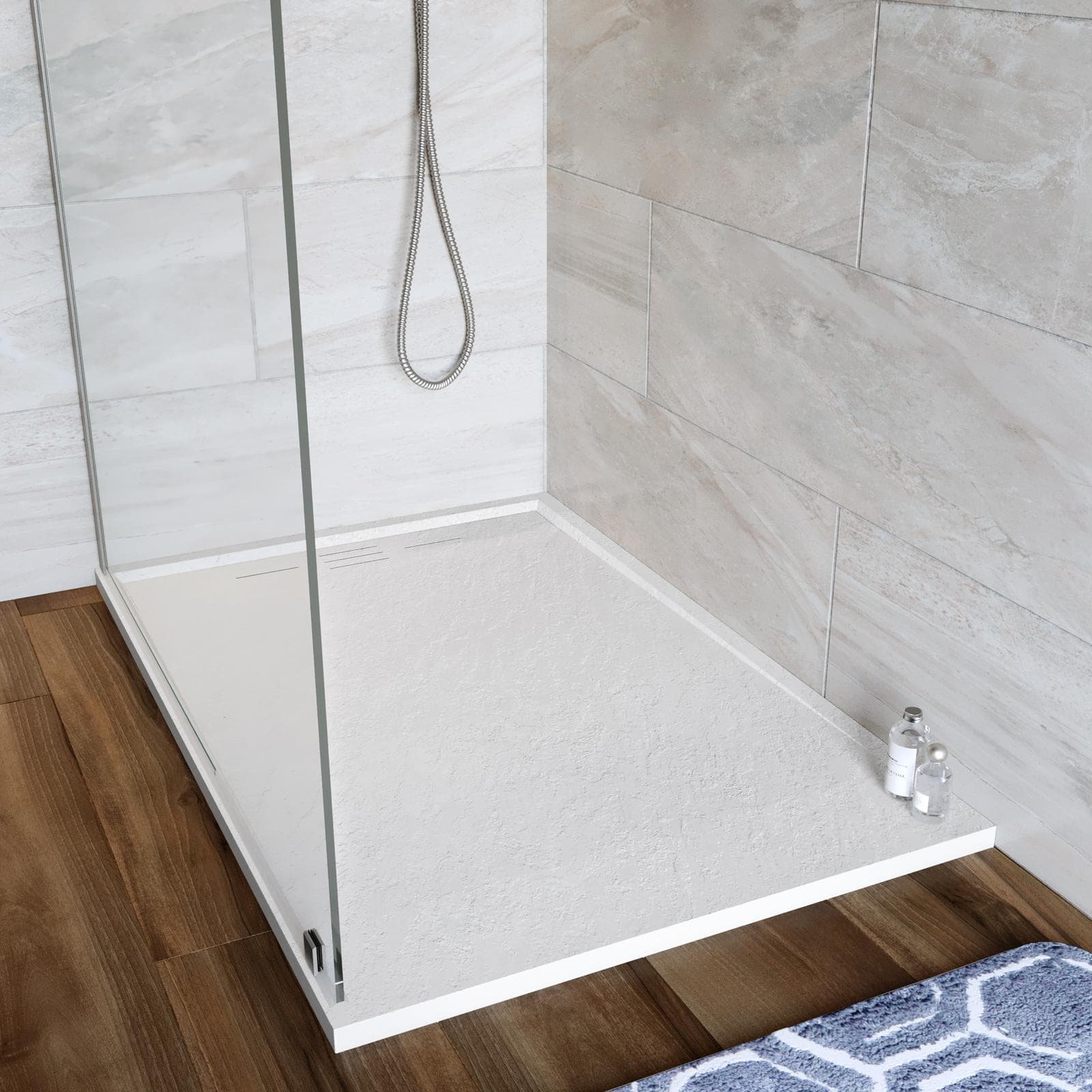 Piatto doccia 70x100 cm bianco effetto pietra riducibile - Block