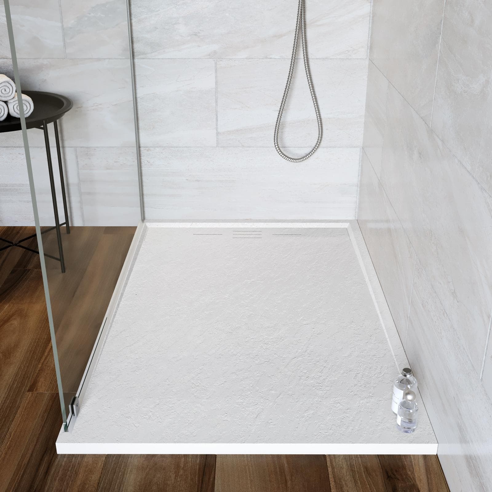 Piatto doccia 80x120 cm bianco effetto pietra riducibile - Block