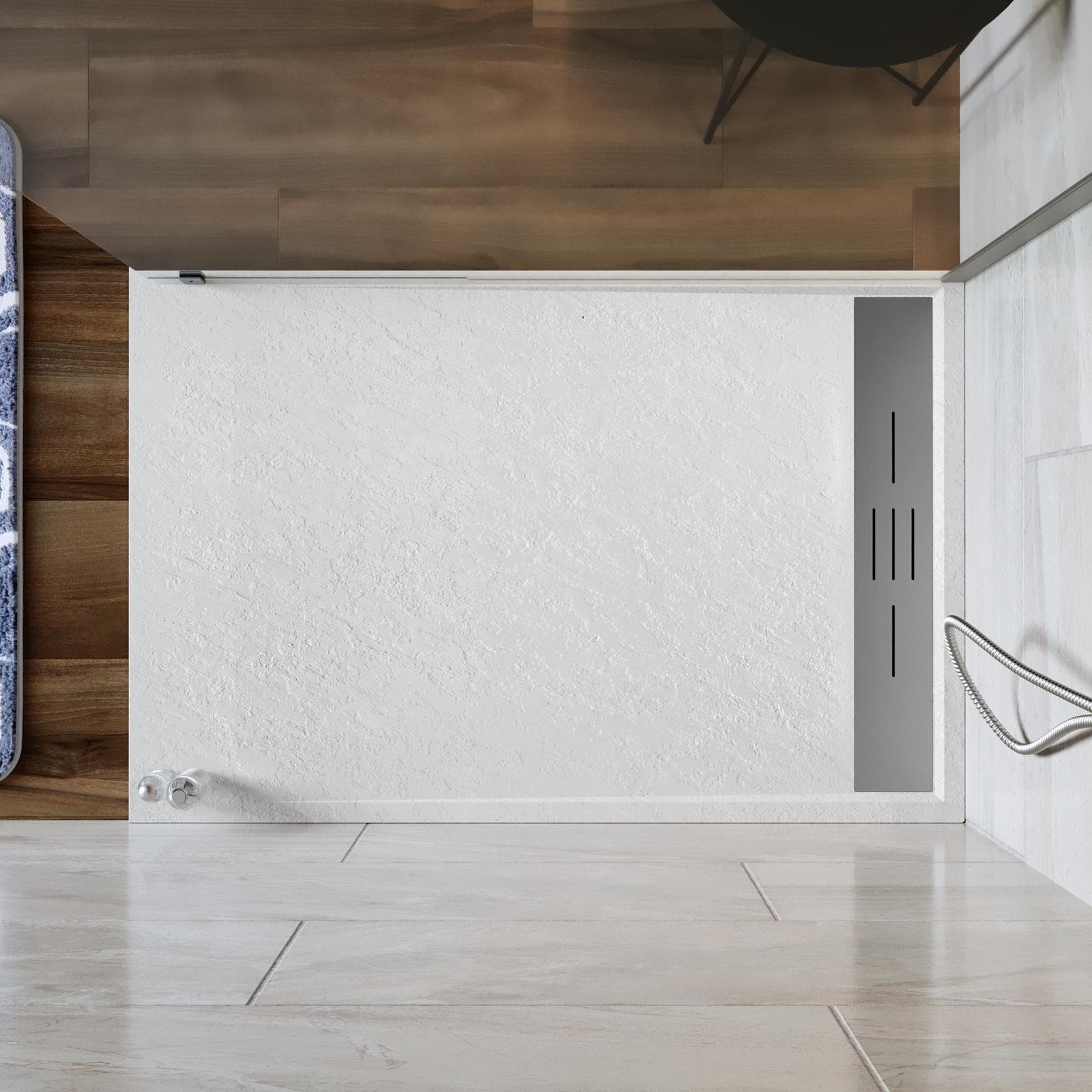 Piatto doccia 80x120 cm bianco effetto pietra riducibile - Trey