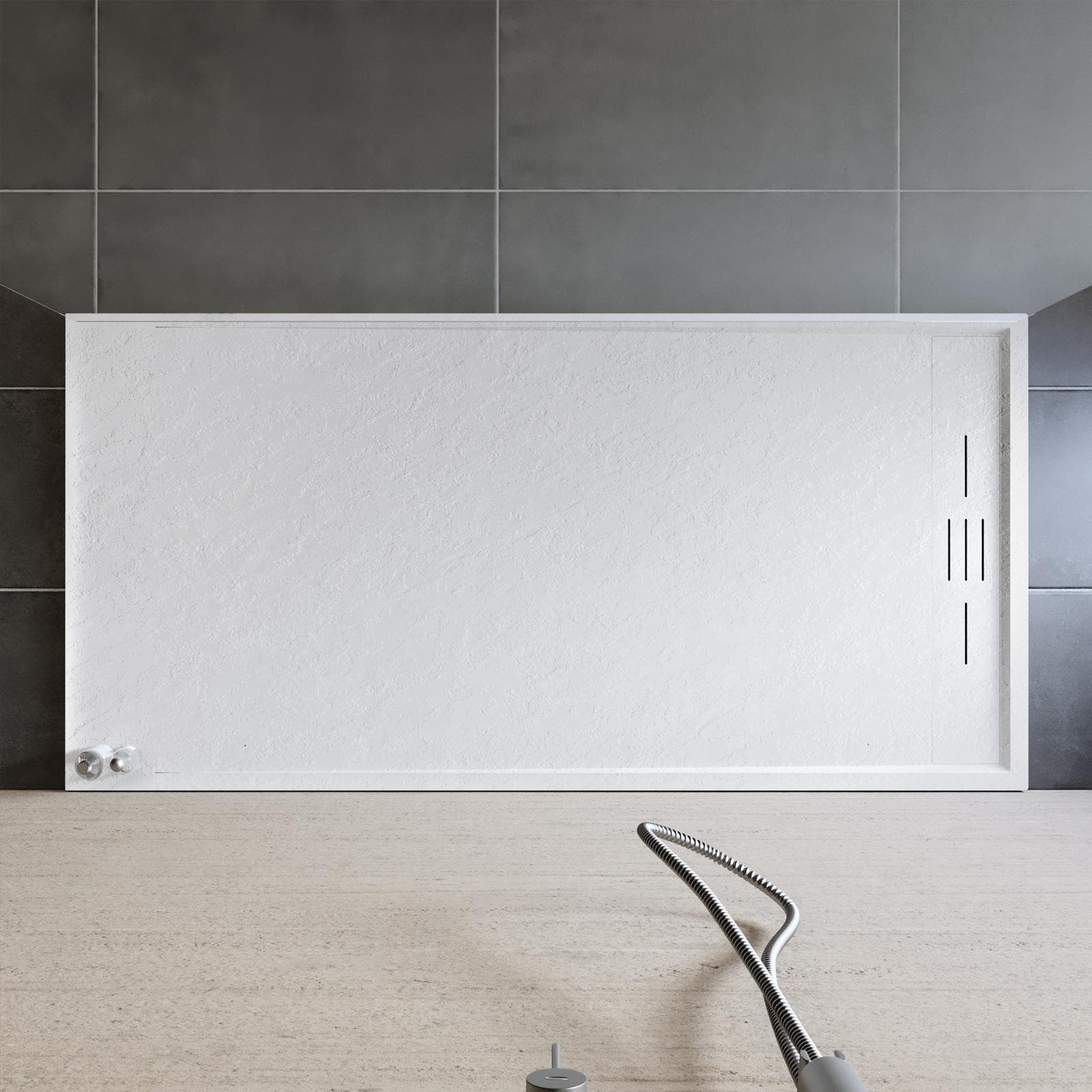 Piatto doccia 80x160 cm bianco effetto pietra riducibile - Block