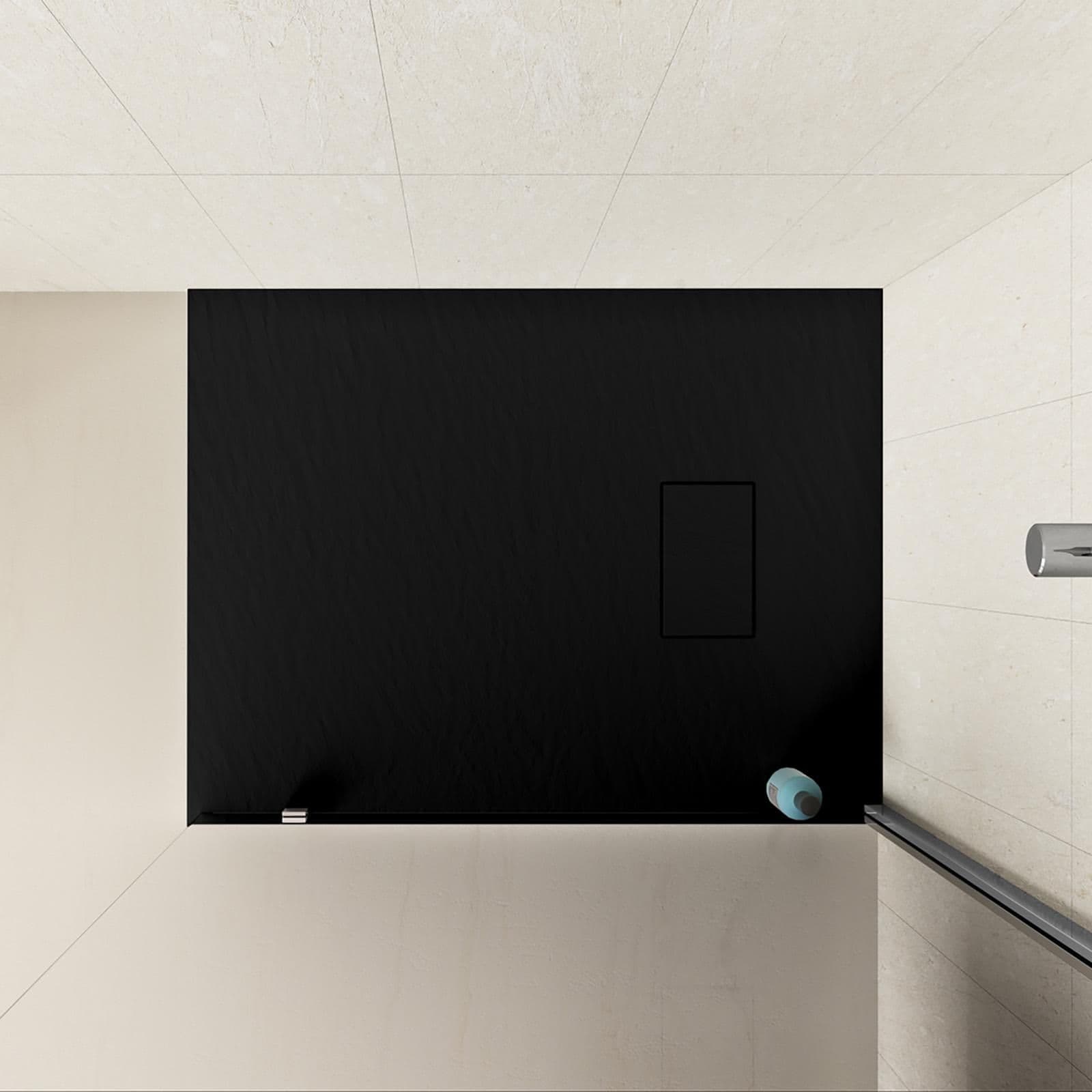 Piatto doccia 90x70 cm ultraslim riducibile nero effetto pietra - Rok