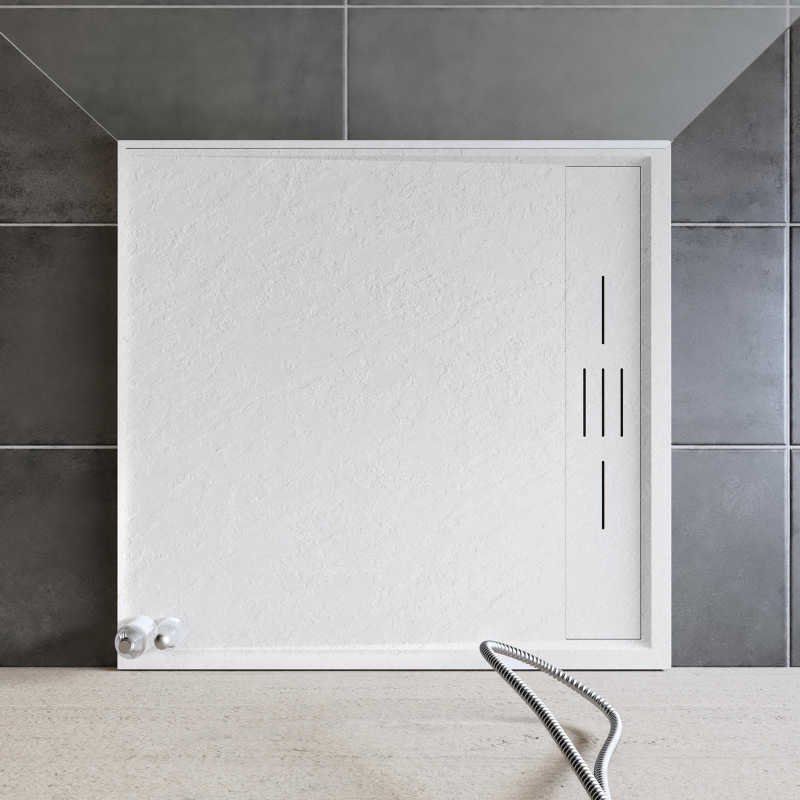 Piatto doccia 90x90 cm bianco effetto pietra riducibile - Block