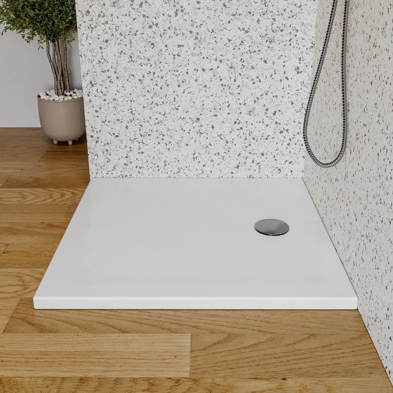 Piatto doccia quadrato 90x90x4h cm antiscivolo bianco - East