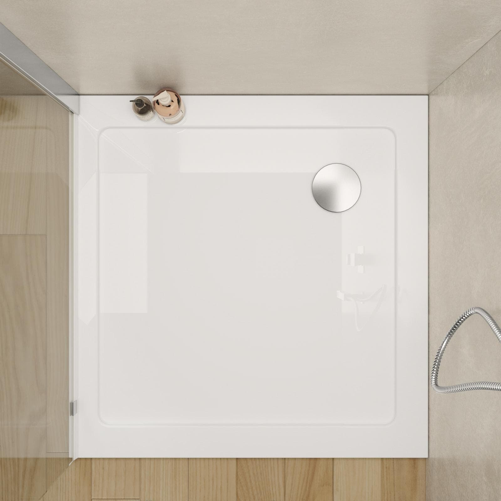 Piatto doccia 75x75 cm ultrapiatto altezza 3,5 cm in policril - Prist