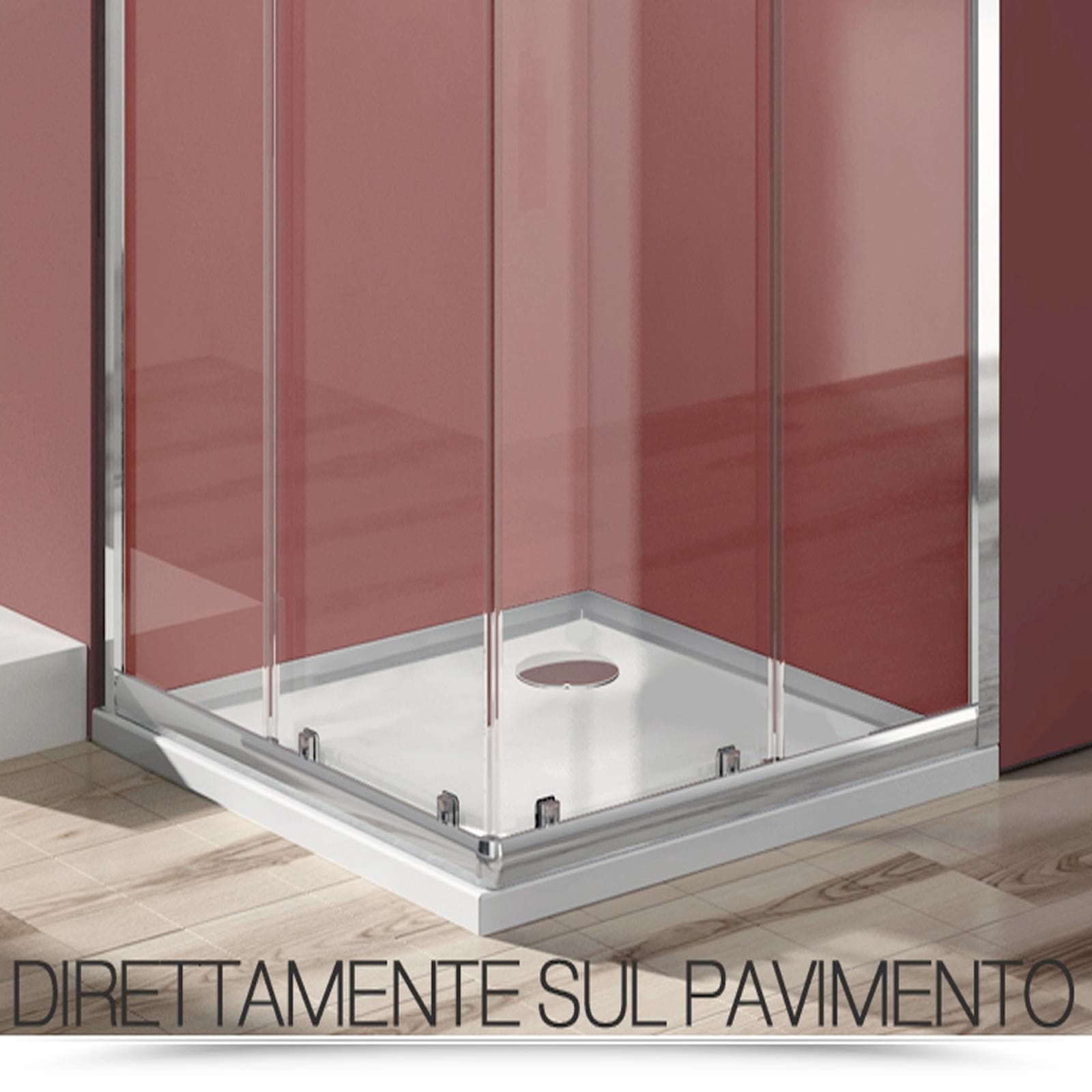 Piatto doccia 75x75 cm ultrapiatto altezza 3,5 cm in policril - Prist