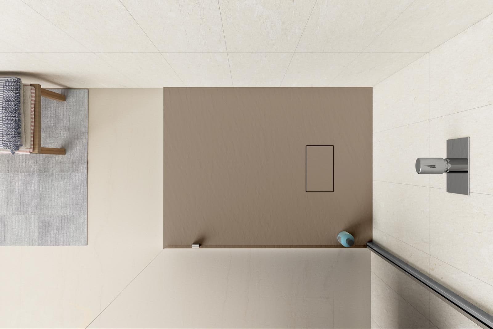 Piatto doccia 100x70 cm ultraslim riducibile cappuccino effetto pietra - Rok