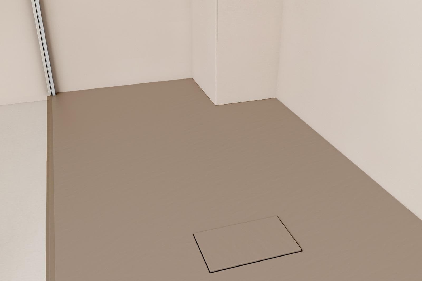 Piatto doccia 90x70 cm ultraslim riducibile cappuccino effetto pietra - Rok