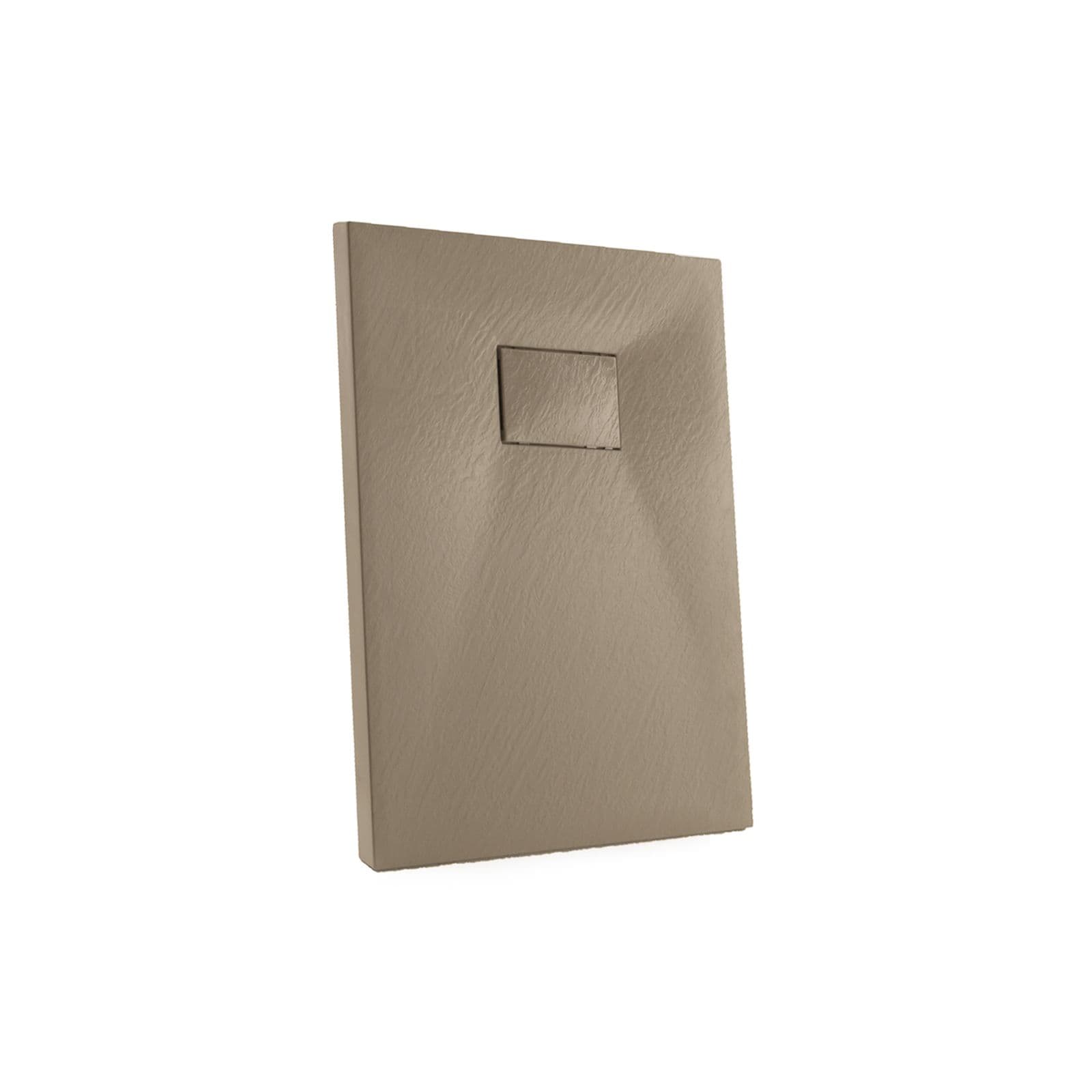 Piatto doccia 90x70 cm ultraslim riducibile cappuccino effetto pietra - Rok