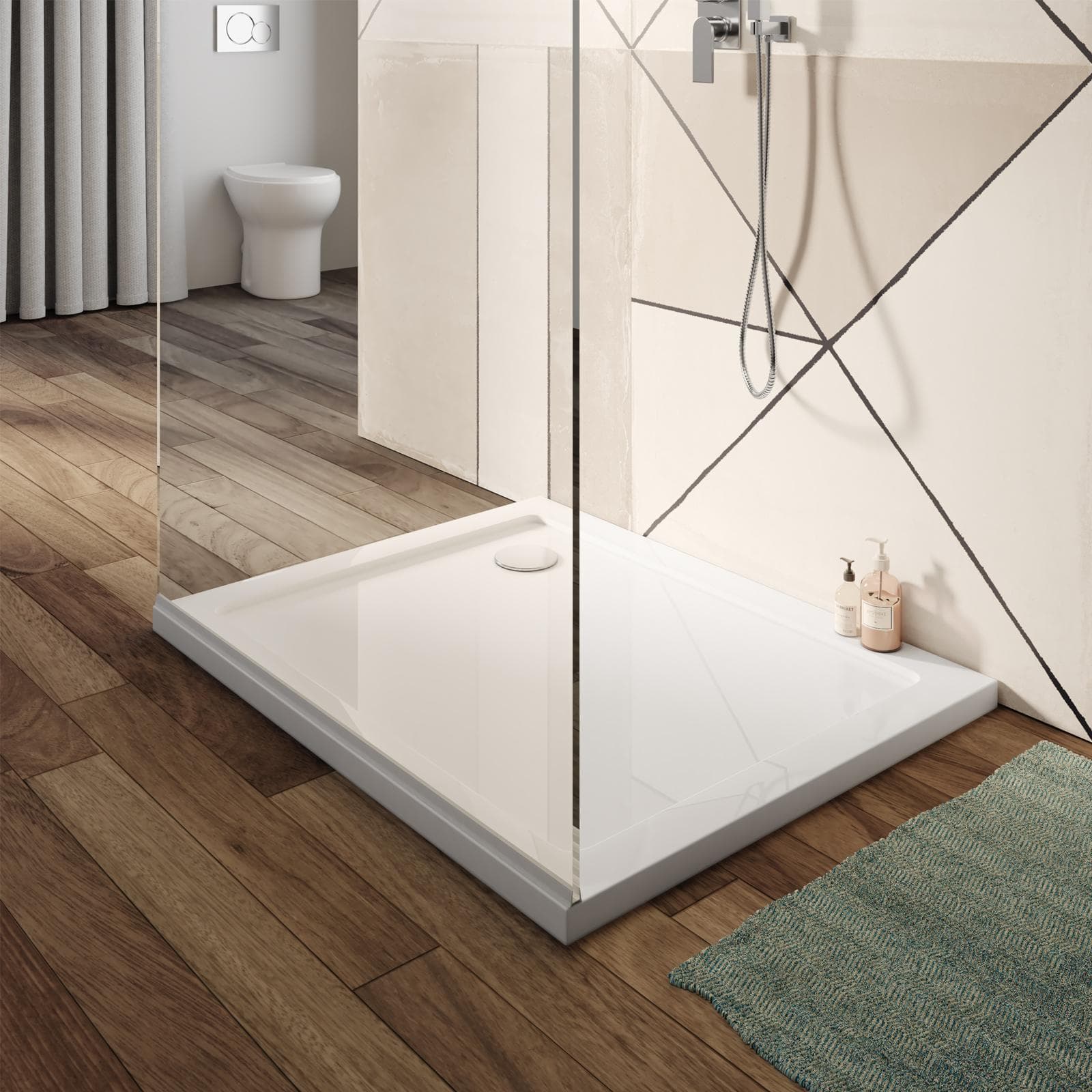 Piatto doccia 70x100 cm ultrapiatto altezza 3,5 cm in policril - Prist