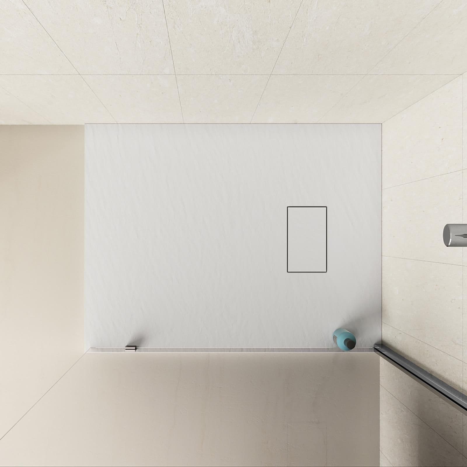 Piatto doccia 100x70 cm ultraslim riducibile bianco effetto pietra - Rok