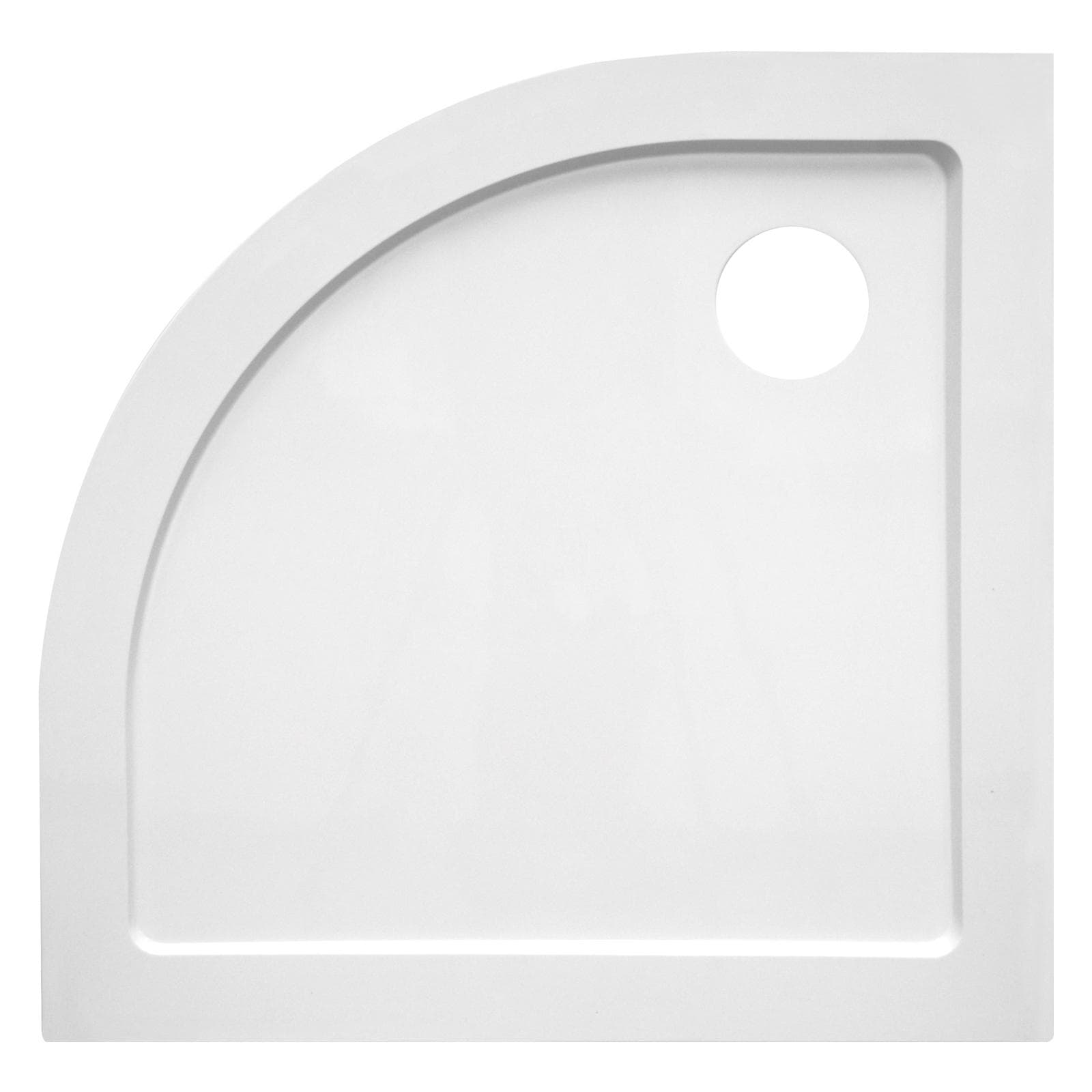 Piatto doccia 80x80 cm semicircolare ultrapiatto altezza 3,5 cm in policril - Prist