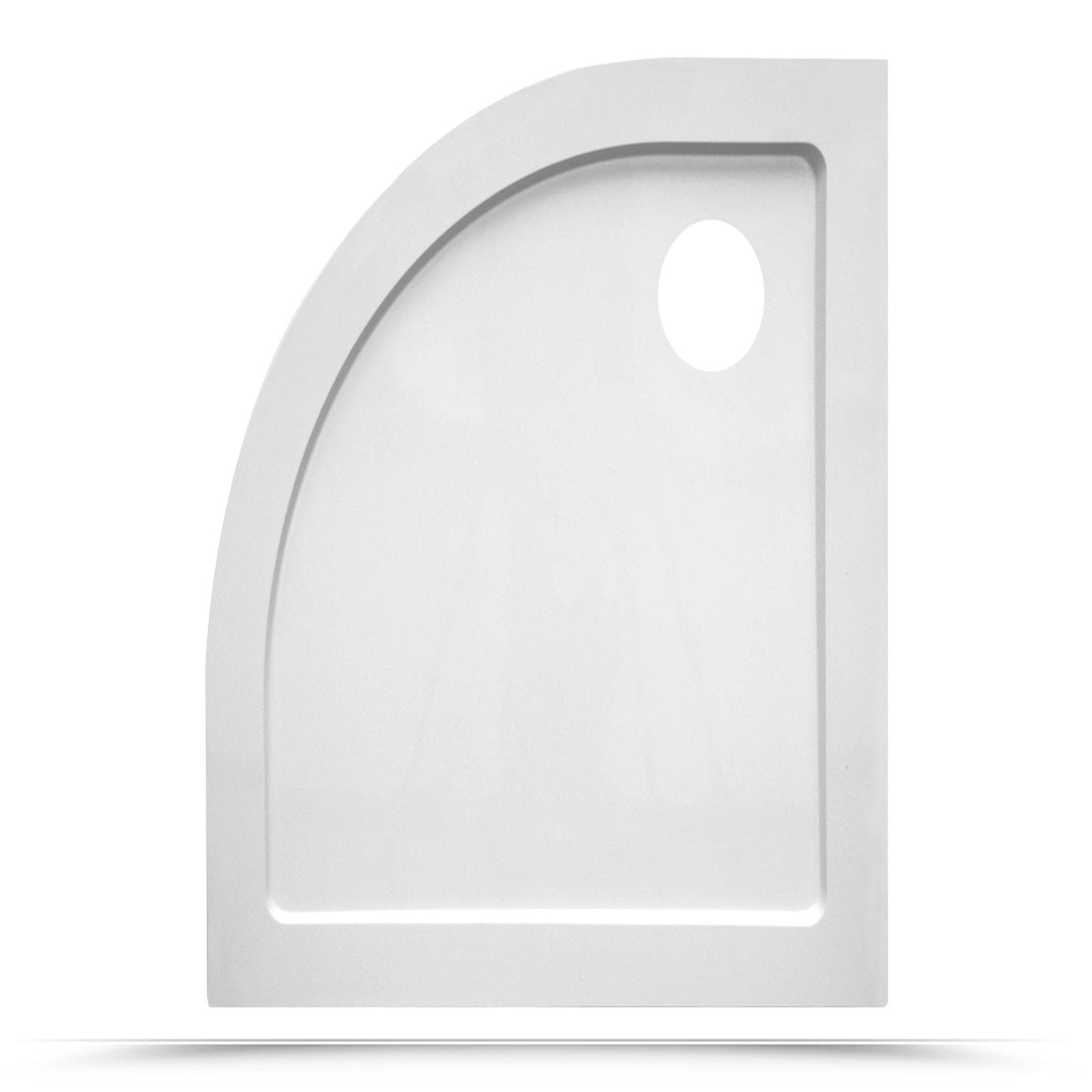 Piatto doccia 80x80 cm semicircolare ultrapiatto altezza 3,5 cm in policril - Prist