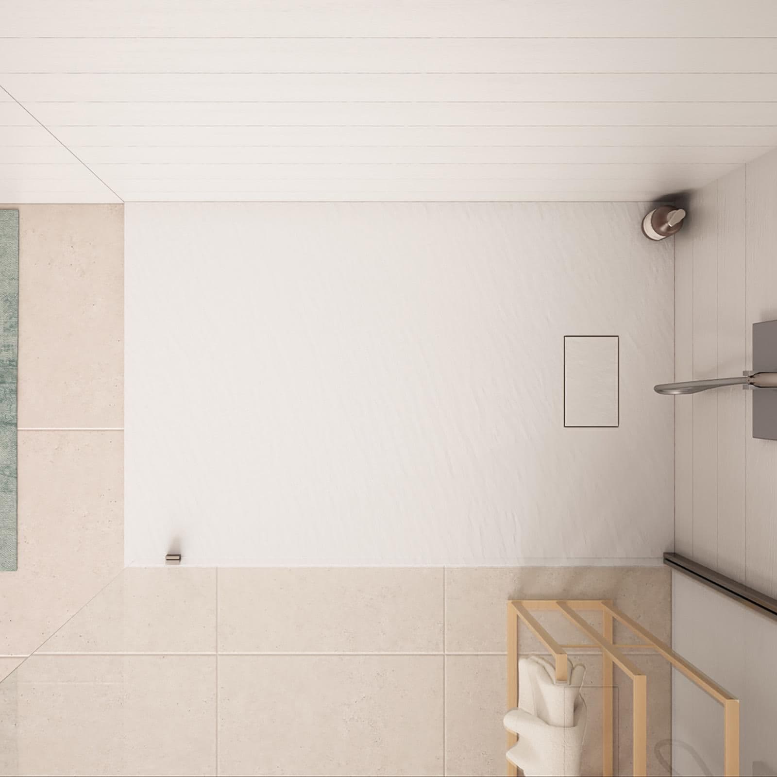 Piatto doccia 120x80 cm ultraslim riducibile bianco effetto pietra - Rok
