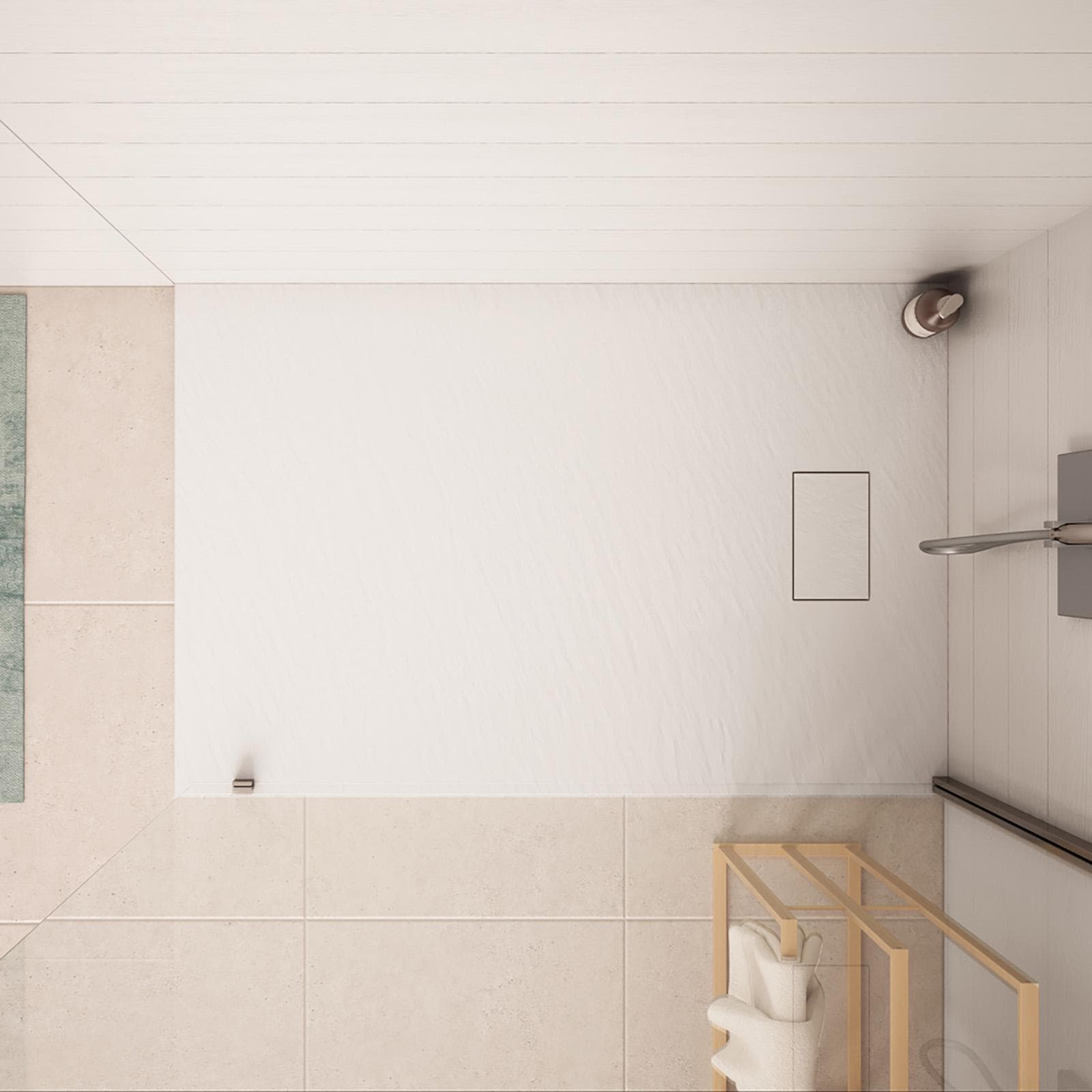 Piatto doccia 120x90 cm ultraslim riducibile bianco effetto pietra - Rok