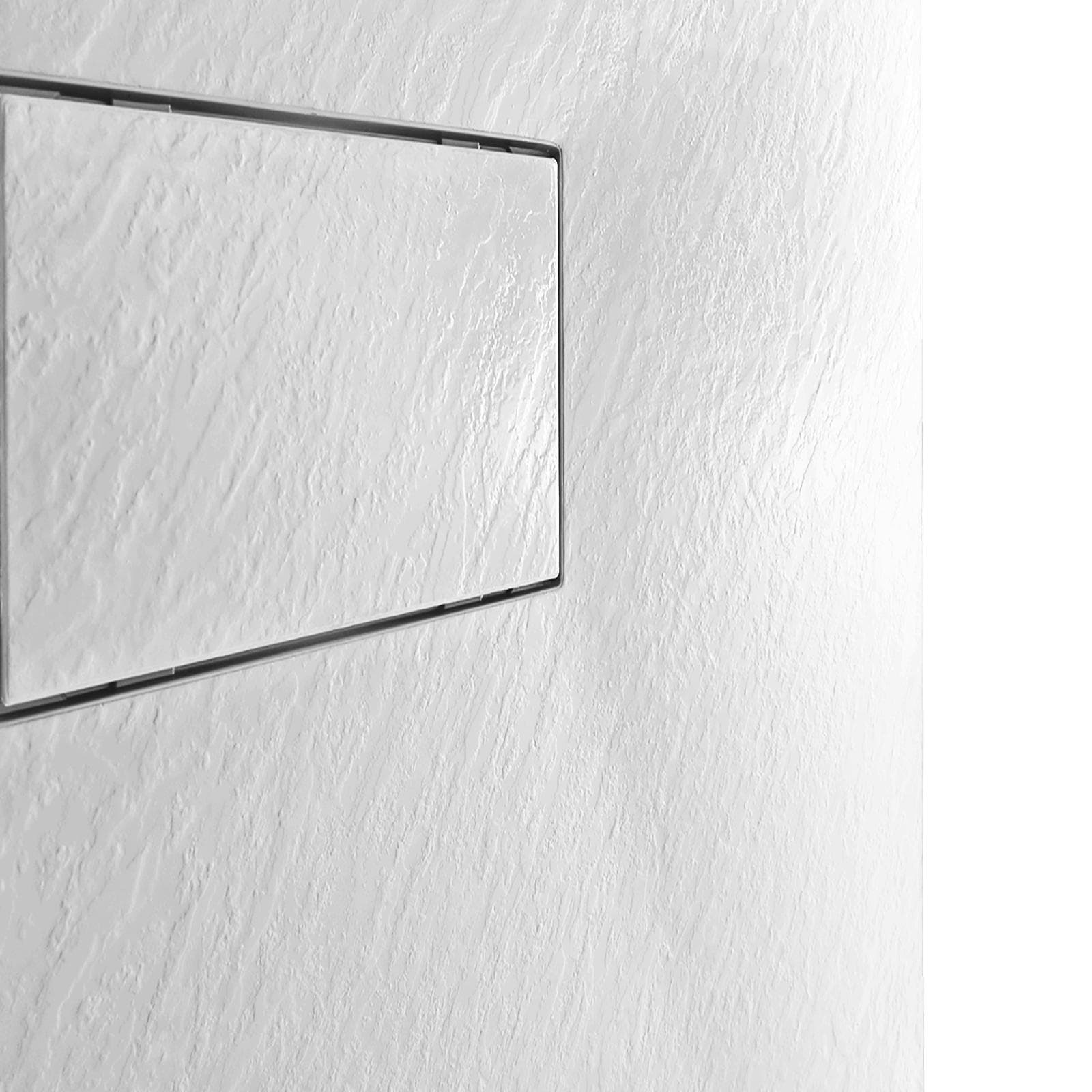 Piatto doccia 120x90 cm ultraslim riducibile bianco effetto pietra - Rok
