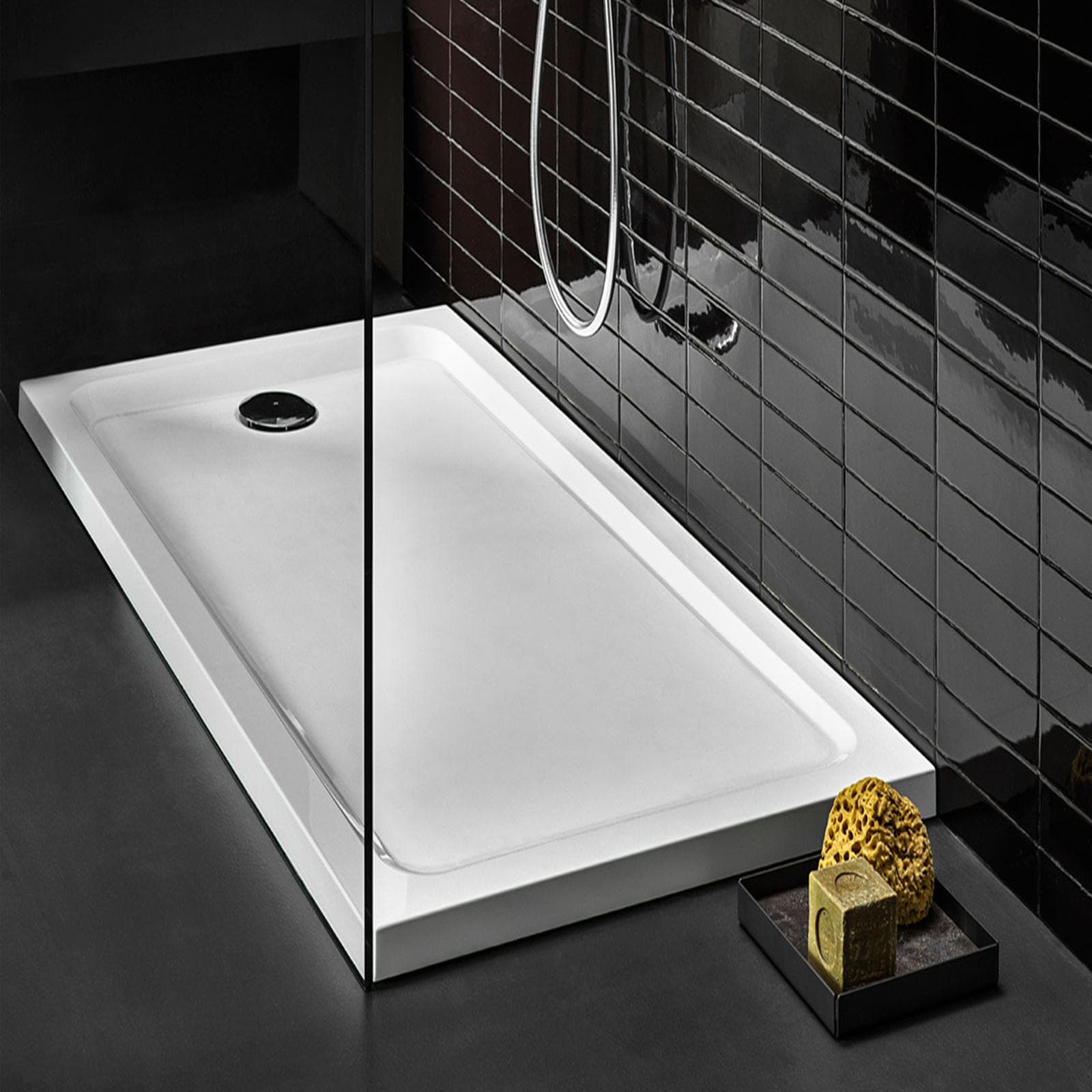 Piatto doccia 75x170 cm resin stone bianco satinato Serie Melua - Geberit