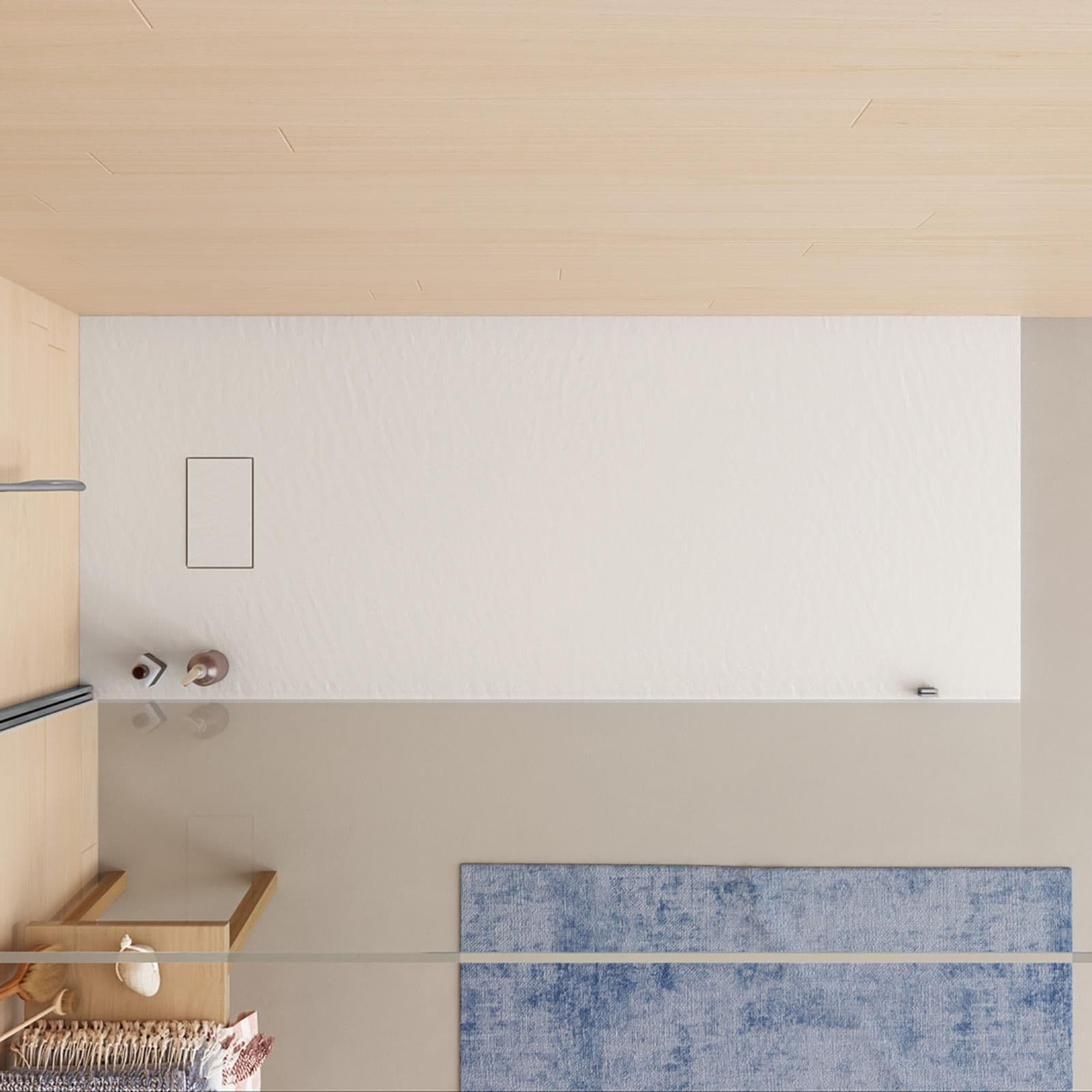 Piatto doccia 180x80 cm ultraslim riducibile bianco effetto pietra - Rok