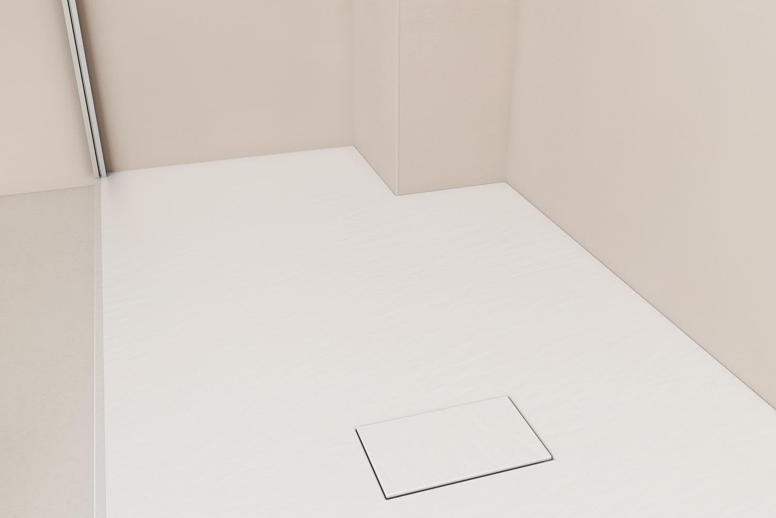 Piatto doccia 180x90 cm ultraslim riducibile bianco effetto pietra - Rok