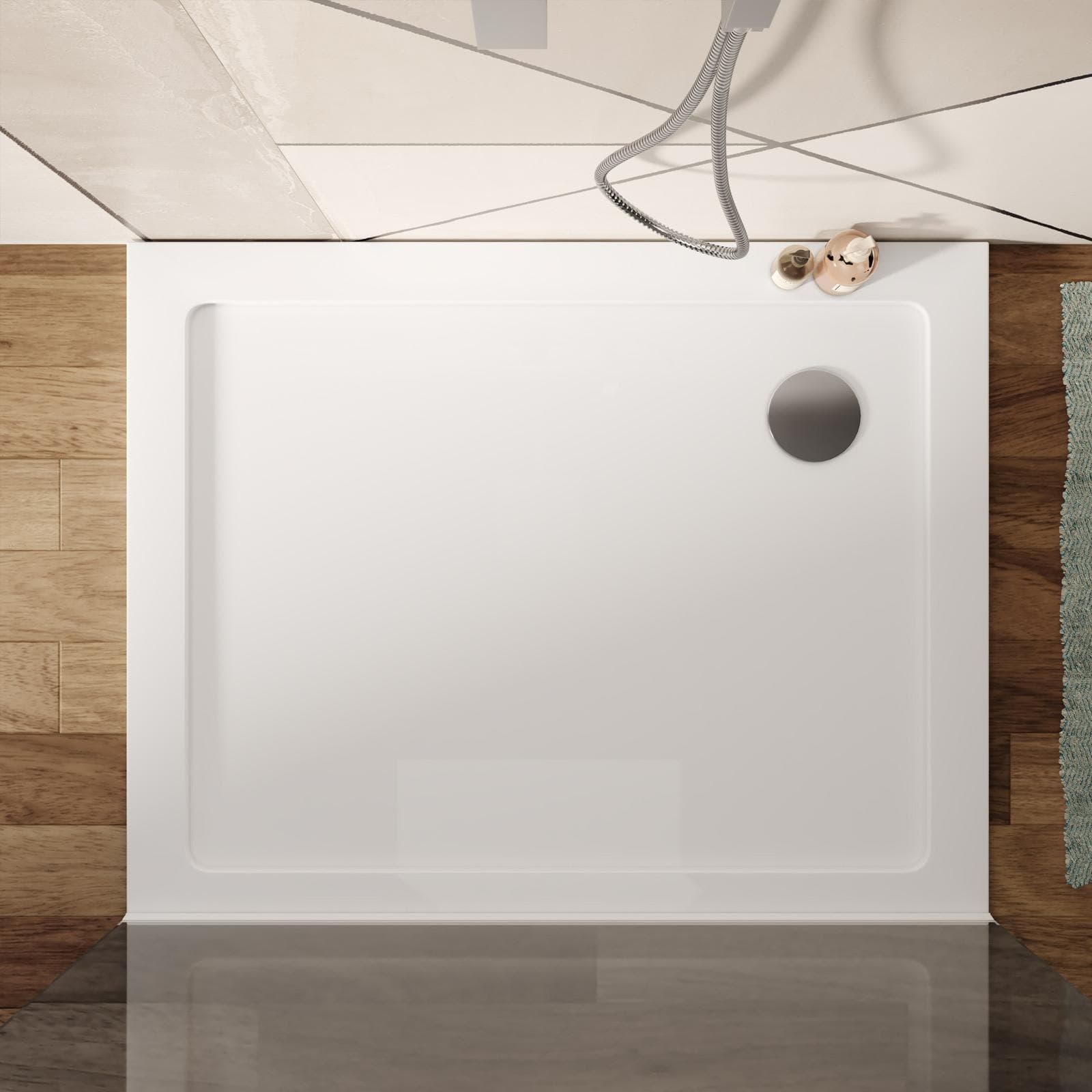 Piatto doccia 90x100 cm ultrapiatto altezza 3,5 cm in policril - Prist
