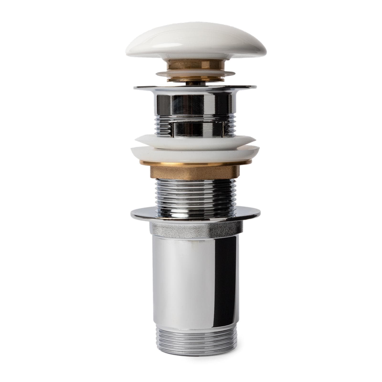 Piletta click-clack universale 11 h cm e tappo in ceramica bianco lucido