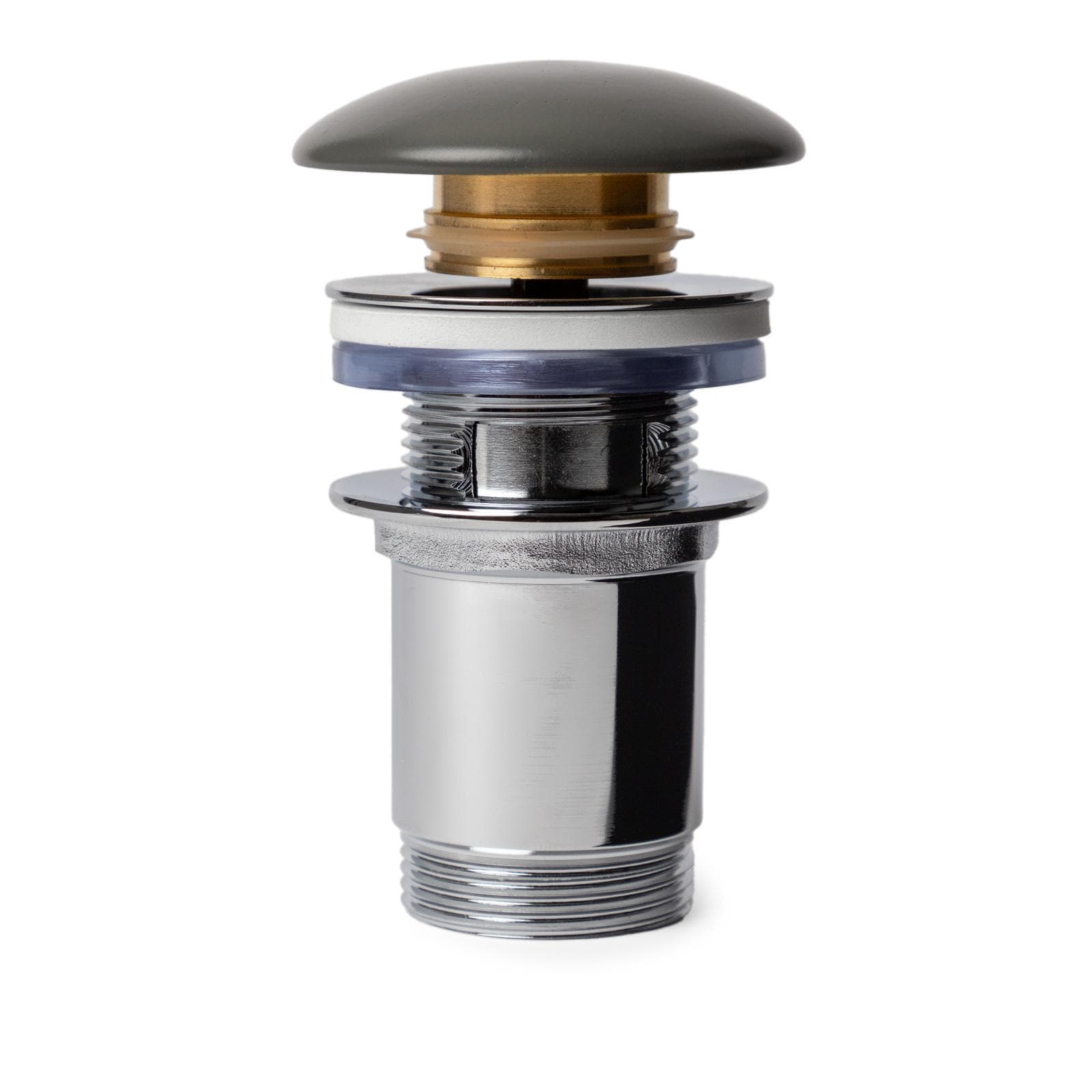 Piletta click-clack universale 8,5 h cm e tappo in ceramica grigio ares opaco