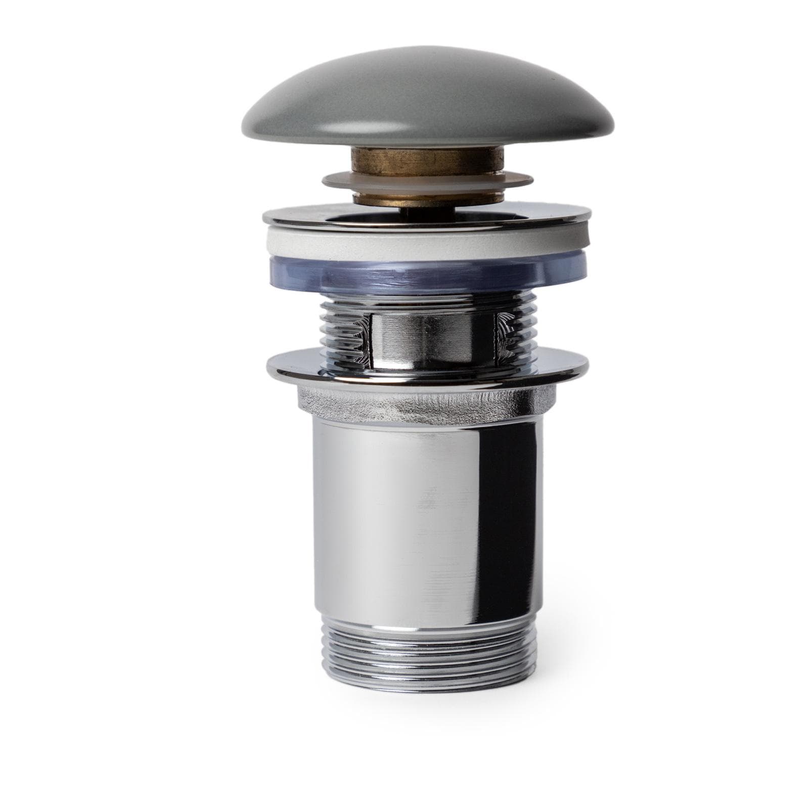 Piletta click-clack universale 8,5 h cm e tappo in ceramica grigio opaco