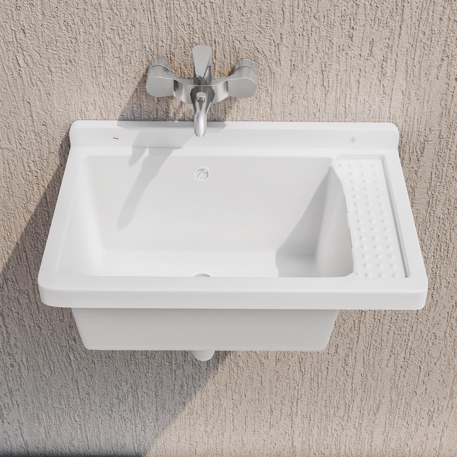 Pilozza da esterno 51,5 x 34 cm in polipropilene con kit d'installazione sifone e troppopieno