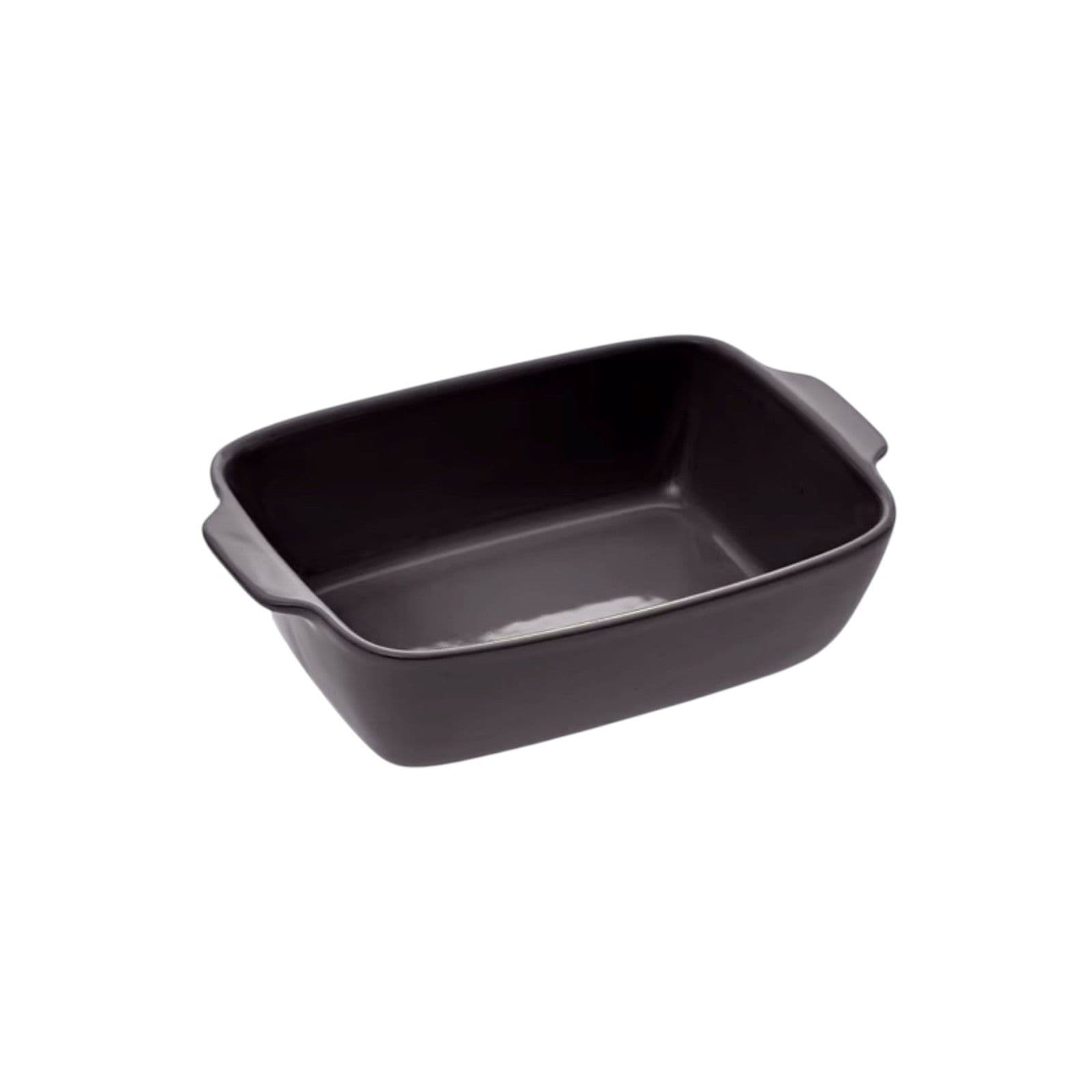 Pirofila rettangolare 25x16 cm in ceramica grigio lucido