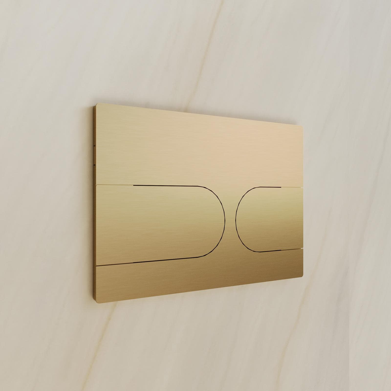 Placca di comando doppio tasto compatibile Geberit in acciaio inox oro spazzolato anti-impronta