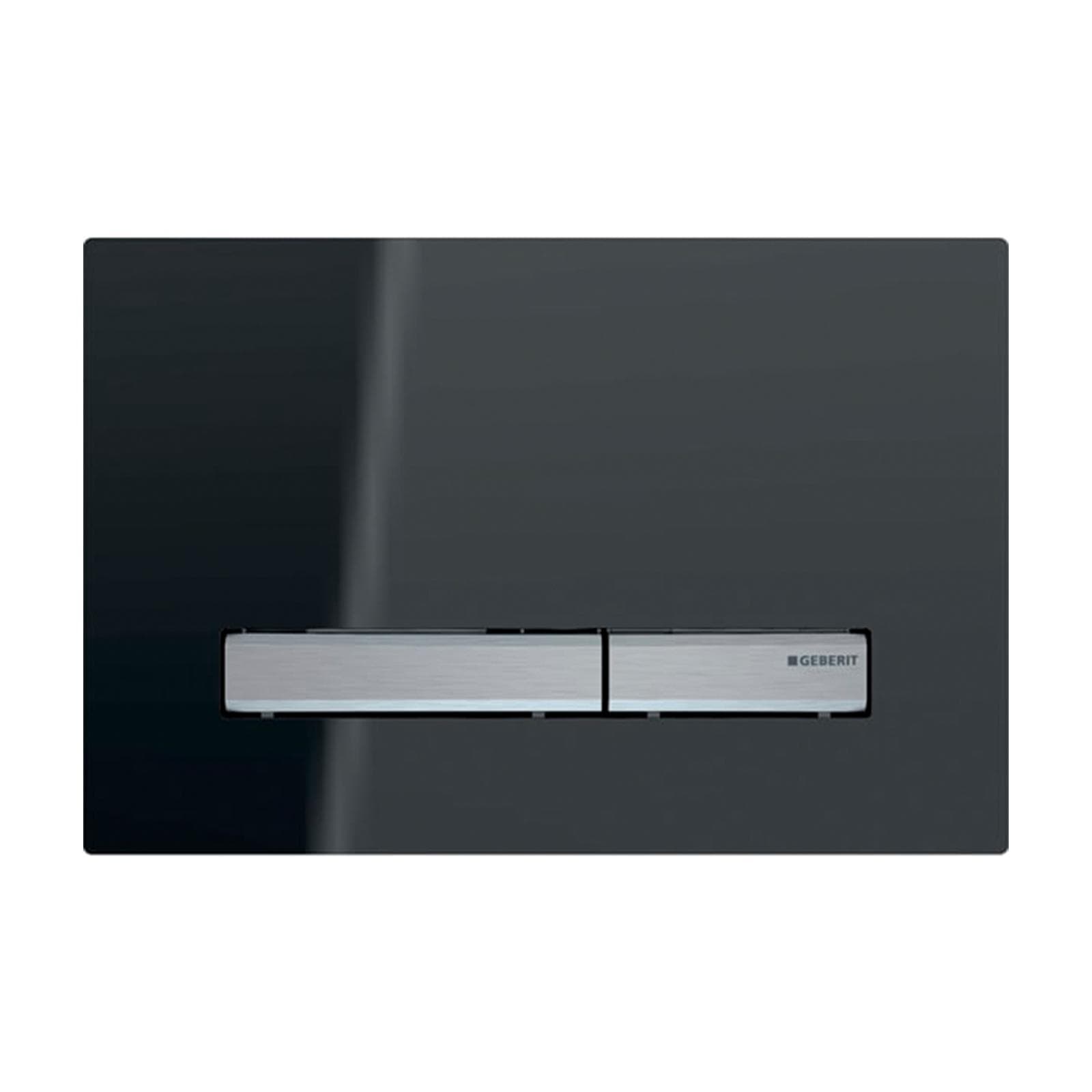 Placca di comando doppio tasto vetro lava sabbia design cromo - Sigma50 square