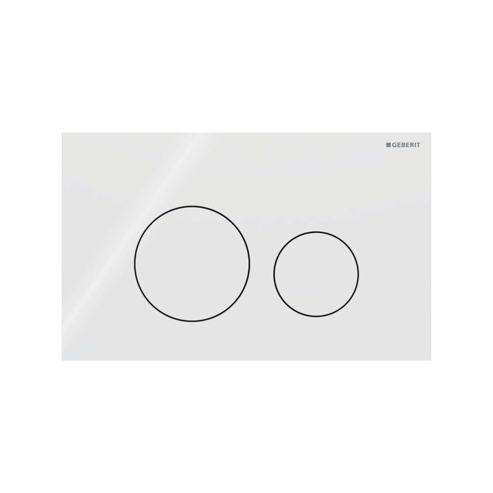 Placca doppio tasto Geberit in vetro bianco - Sigma40 round
