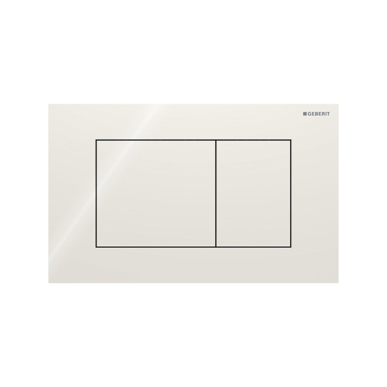 Placca doppio tasto Geberit in vetro grigio sabbia - Sigma40 square