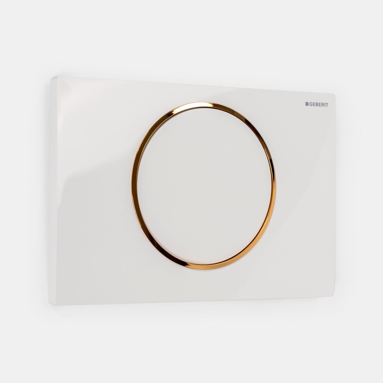 Placca moncomando Geberit bianco-oro - Sigma10 round