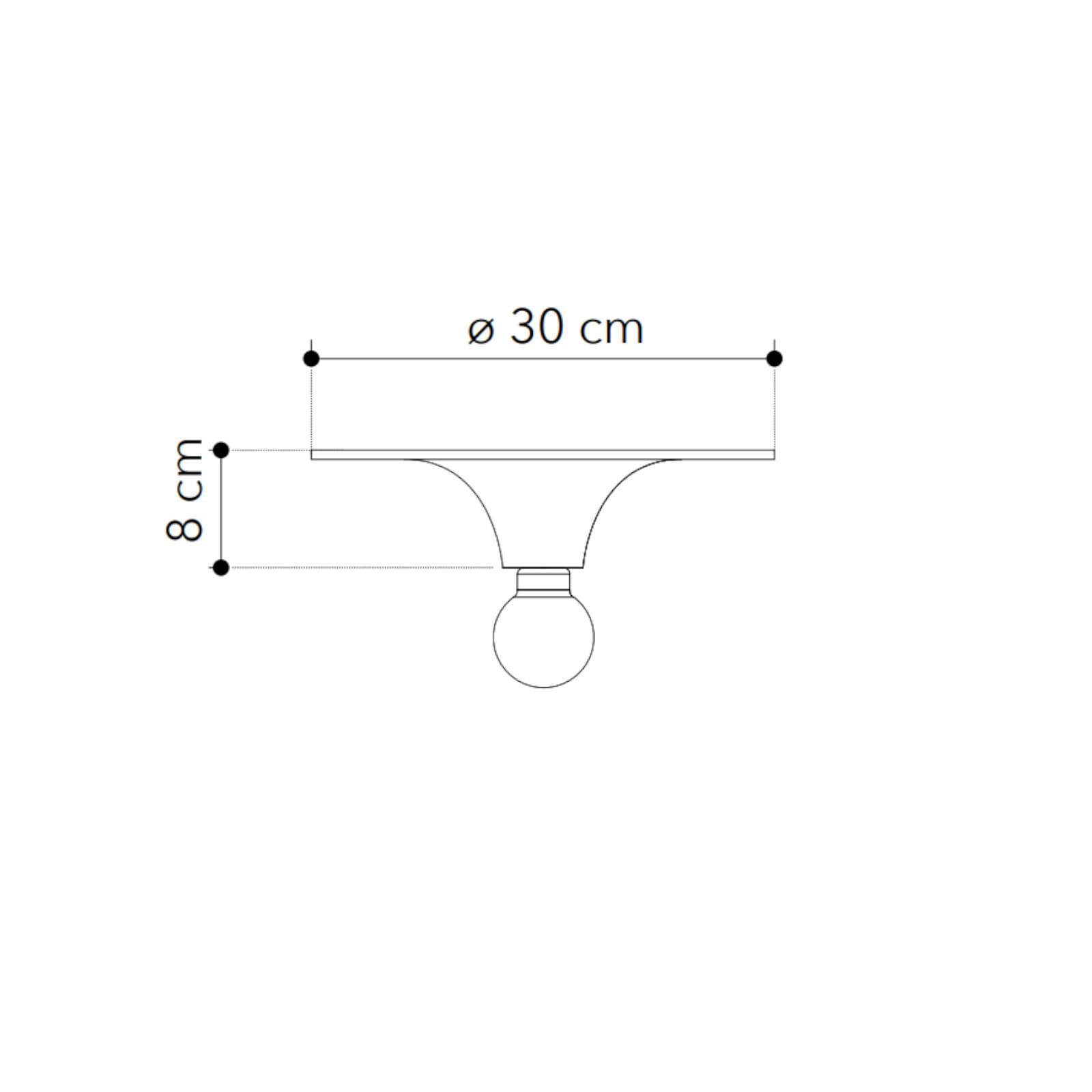 Plafoniera 30x8 cm in metallo bianco satinato