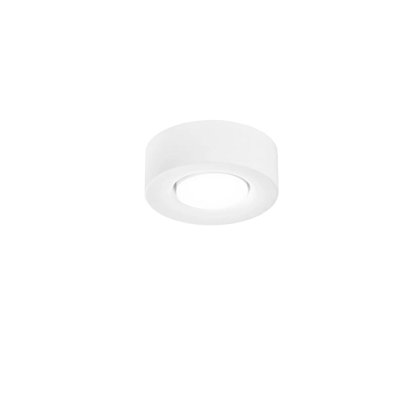 Plafoniera con diametro 14 cm in gesso verniciabile bianco