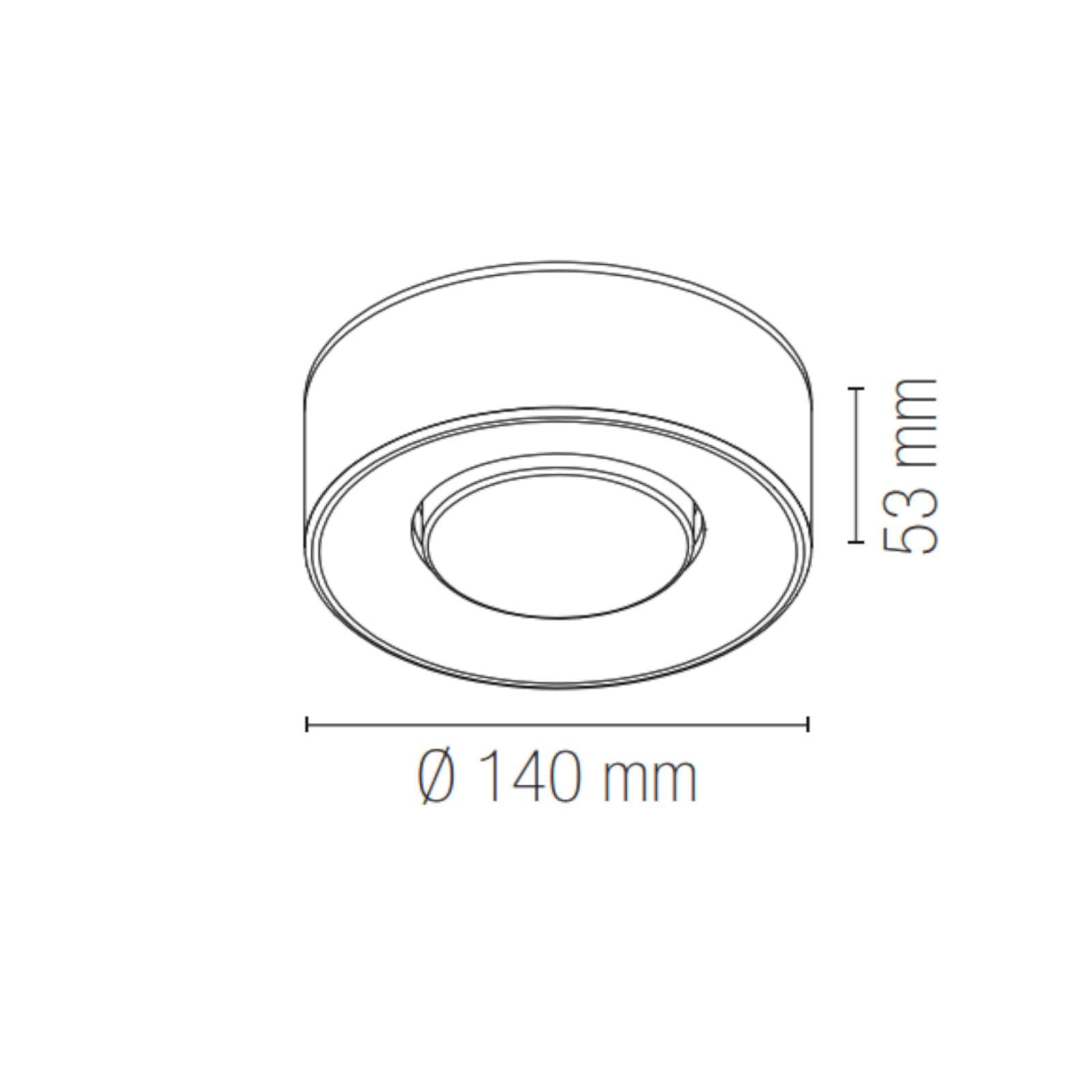 Plafoniera con diametro 14 cm in gesso verniciabile bianco